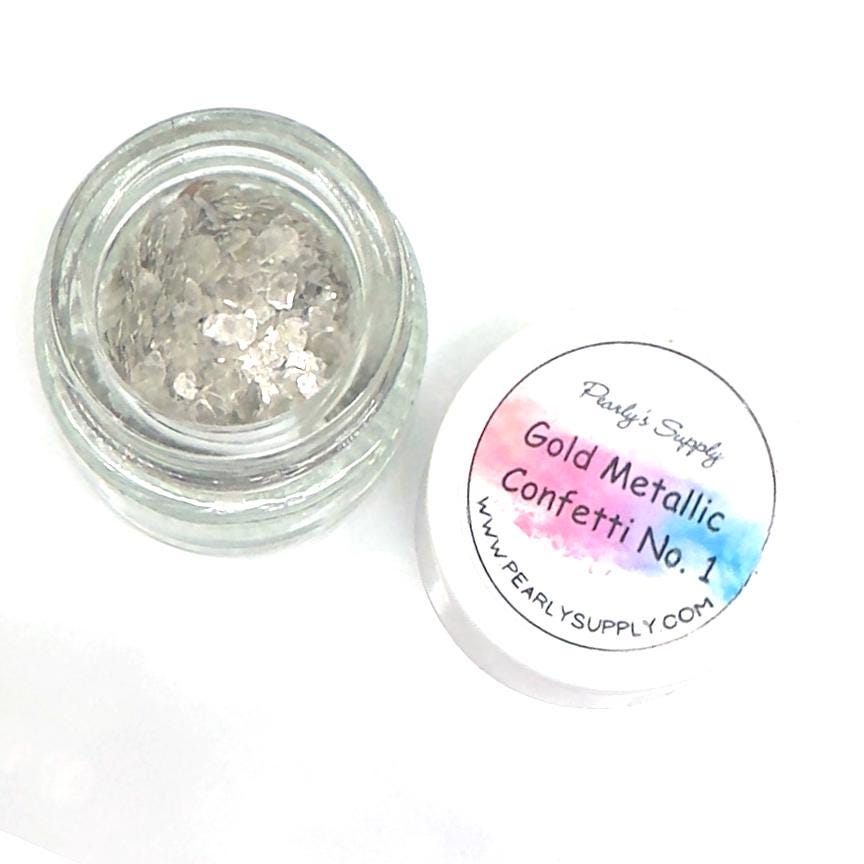 Gold and Silver Metallic Confetti for Enamel, Resin, and Jewelry Making – Sparkling Gold Flakes for Kiln and Torch Firing