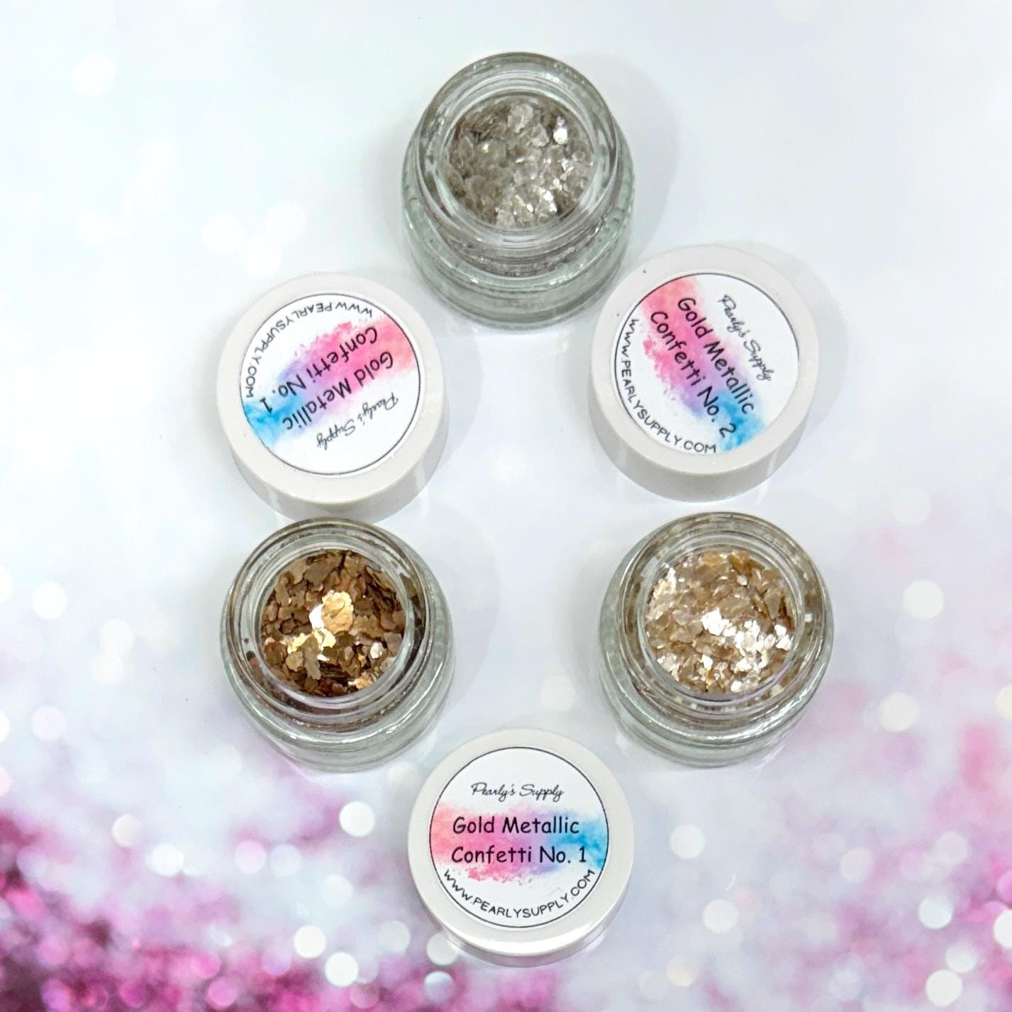 Gold and Silver Metallic Confetti for Enamel, Resin, and Jewelry Making – Sparkling Gold Flakes for Kiln and Torch Firing