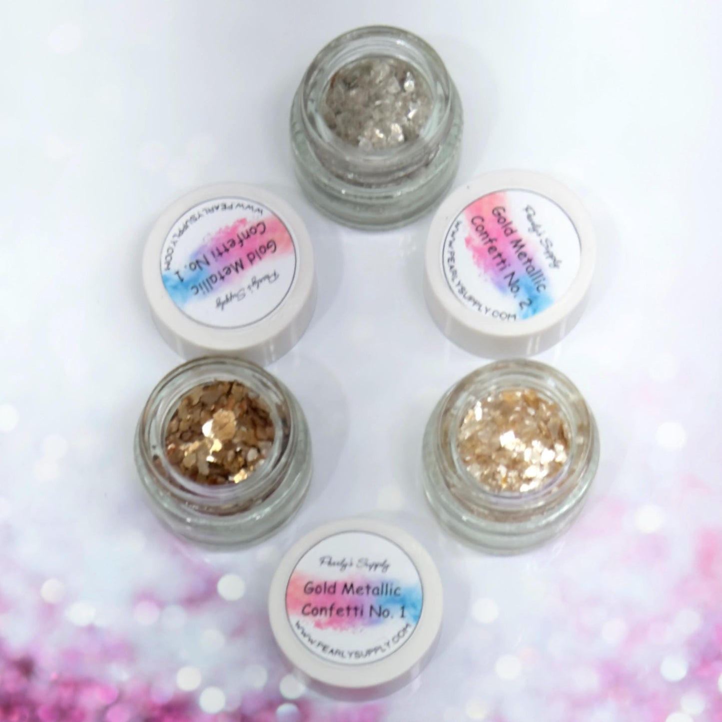 Gold and Silver Metallic Confetti for Enamel, Resin, and Jewelry Making – Sparkling Gold Flakes for Kiln and Torch Firing