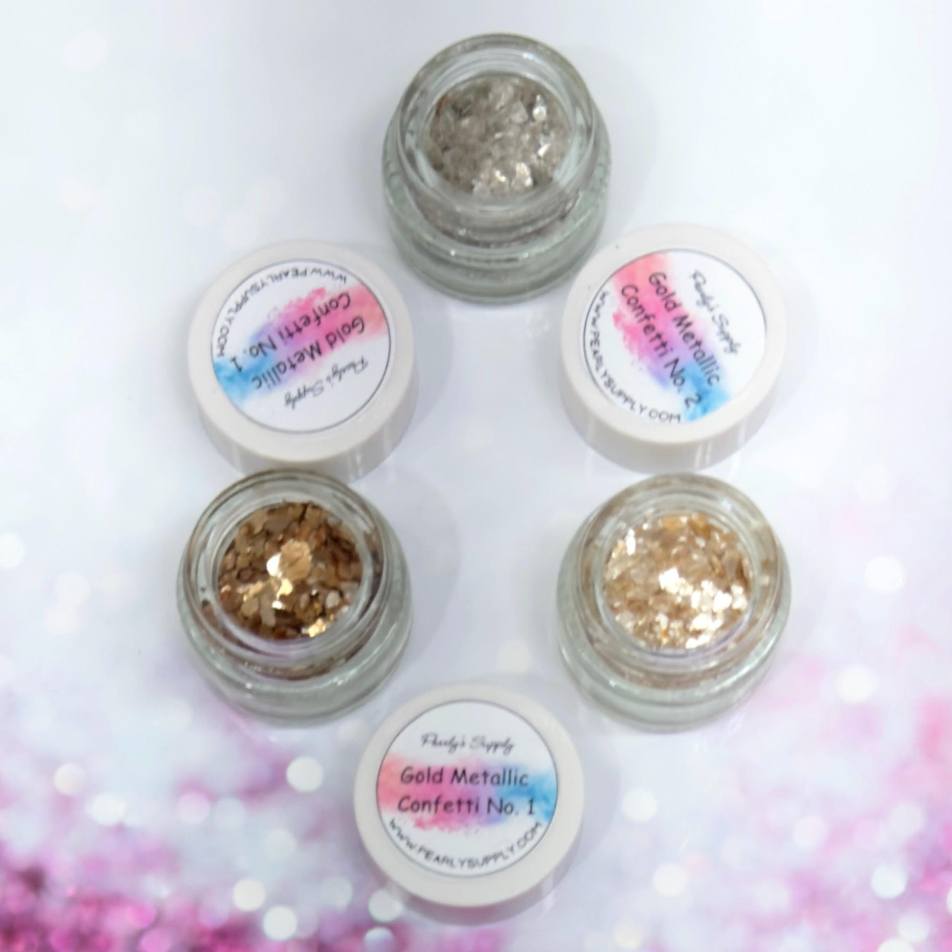 Gold and Silver Metallic Confetti for Enamel, Resin, and Jewelry Making – Sparkling Gold Flakes for Kiln and Torch Firing