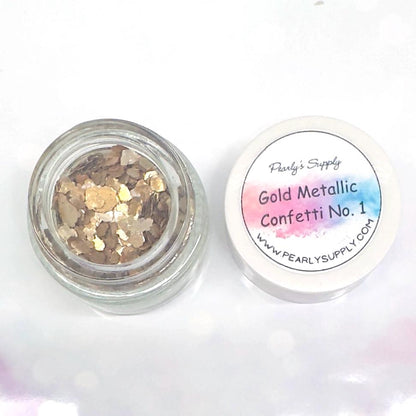 Gold and Silver Metallic Confetti for Enamel, Resin, and Jewelry Making – Sparkling Gold Flakes for Kiln and Torch Firing