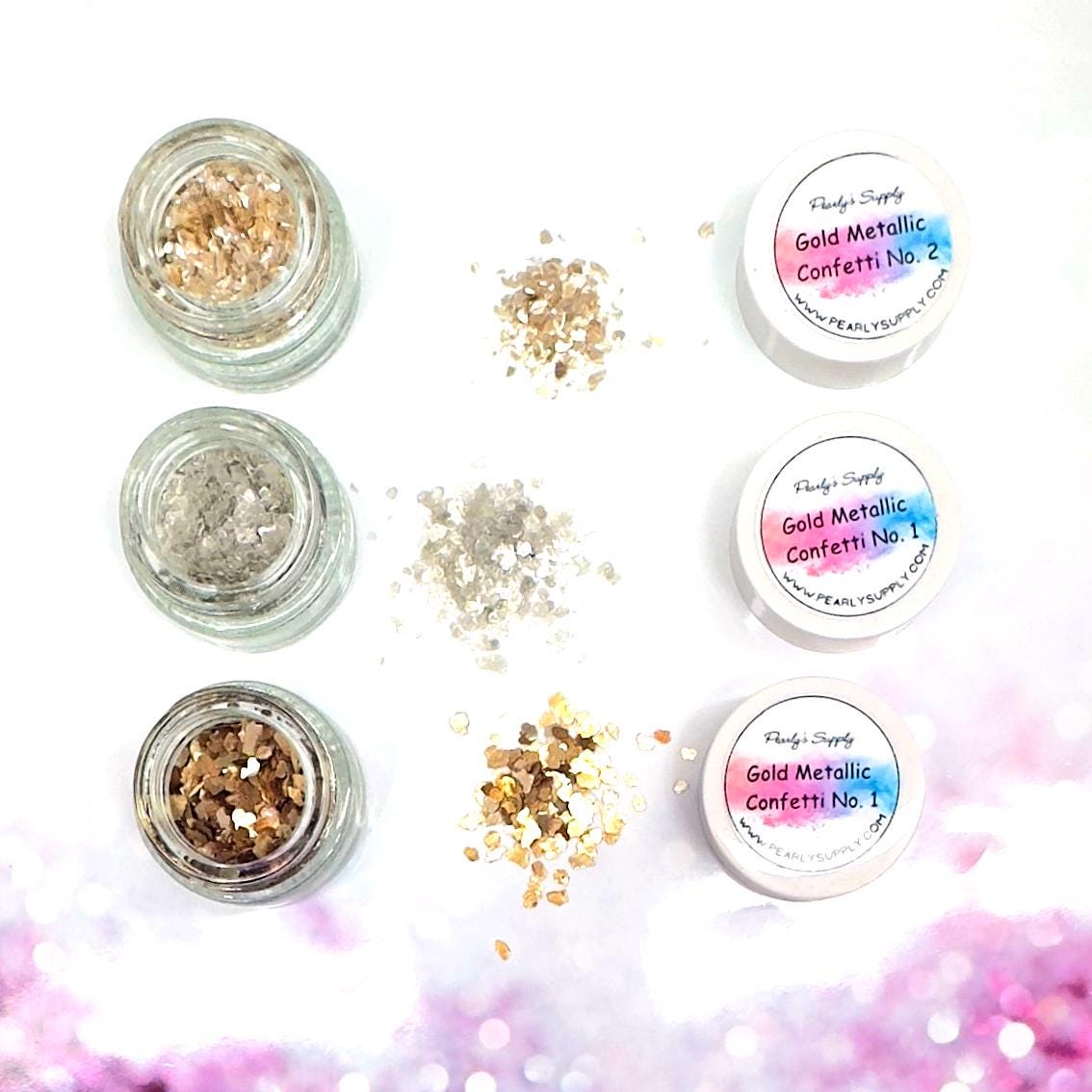 Gold and Silver Metallic Confetti for Enamel, Resin, and Jewelry Making – Sparkling Gold Flakes for Kiln and Torch Firing