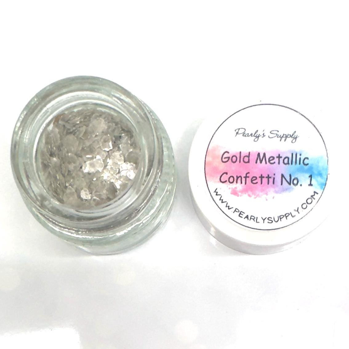 Gold and Silver Metallic Confetti for Enamel, Resin, and Jewelry Making – Sparkling Gold Flakes for Kiln and Torch Firing