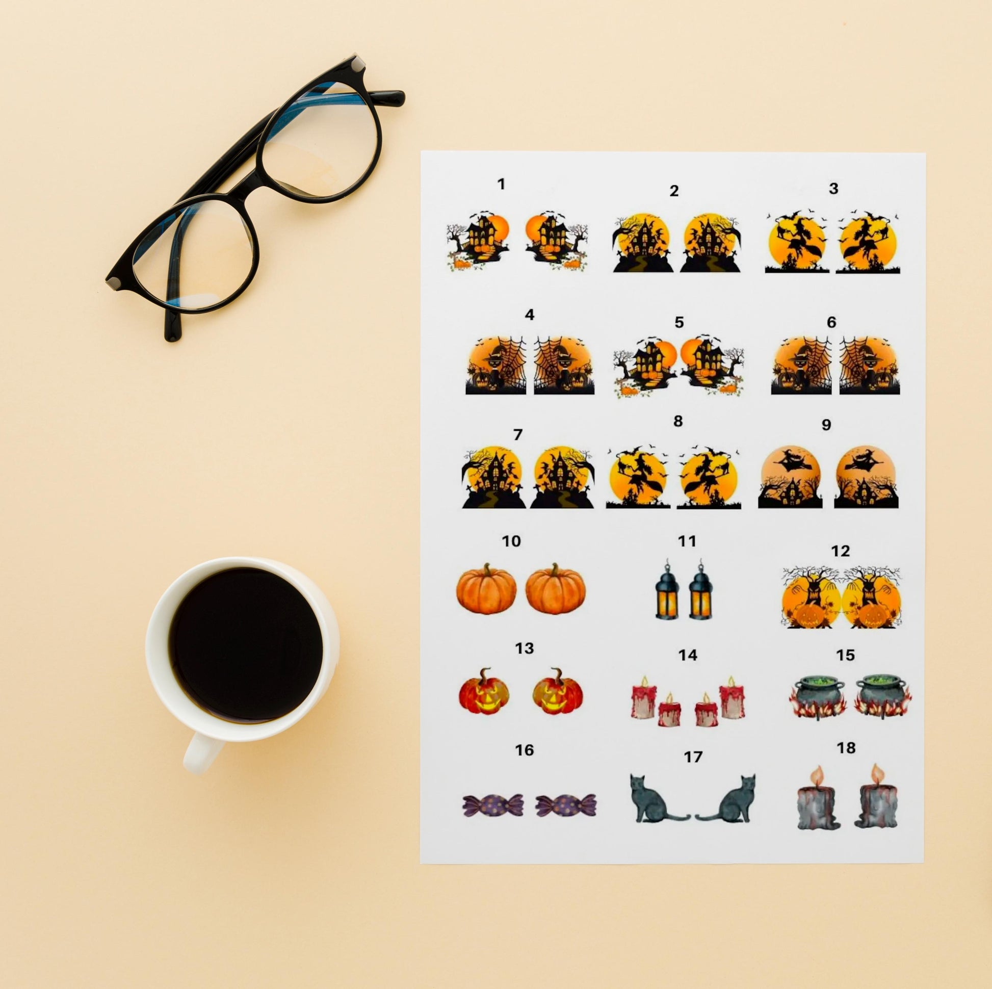 Decals, Halloween - Ceramic decals - Enamel Decal - Fusible Decal - Glass Fusing Decal ~ Waterslide Decal 6004