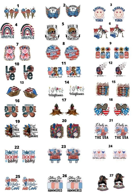 Decals, The 4th Of July - Ceramic decals - Enamel Decal - Fusible Decal - Glass Fusing Decal ~ Waterslide Decal 4002