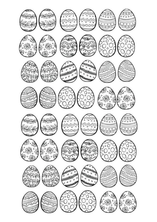Decals, Easter Eggs Ceramic decals - Enamel Decal - Fusible Decal - Glass Fusing Decal ~ Waterslide Decal 4016