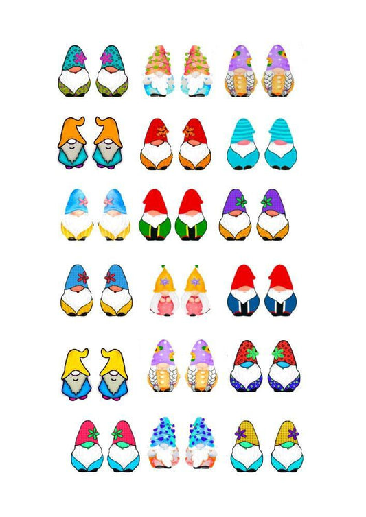 Decals, Gnome Ceramic decals - Enamel Decal - Fusible Decal - Glass Fusing Decal ~ Waterslide Decal 4021