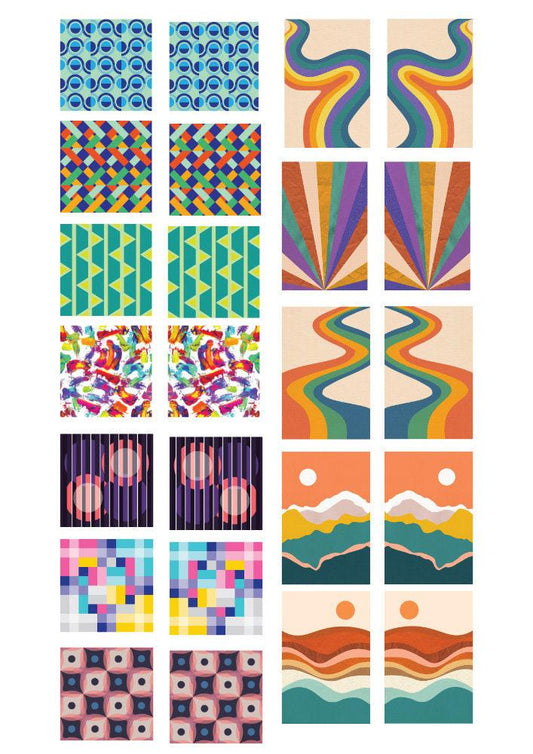 Decals, Geometric Ceramic decals - Enamel Decal - Fusible Decal - Glass Fusing Decal ~ Waterslide Decal - 5004