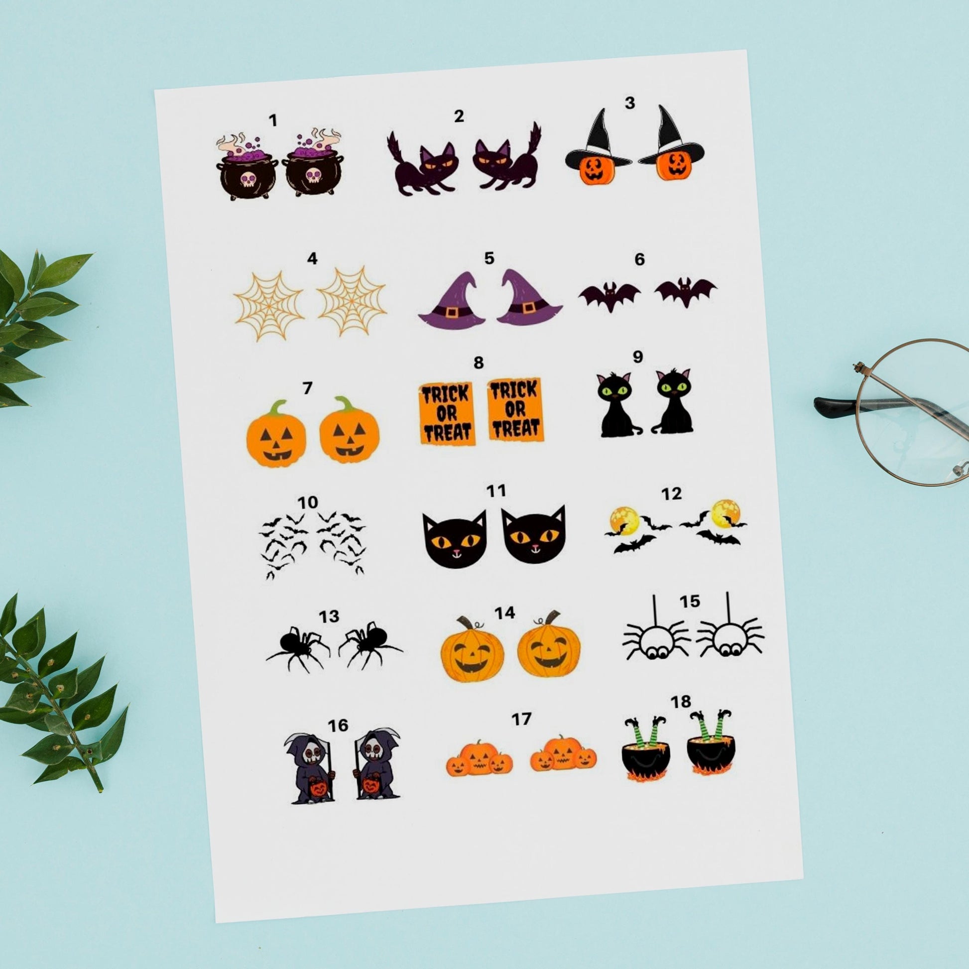 Ceramic Halloween Decals, Fusible Enamel Glass Fusing Decal, Waterslide Decal 6005