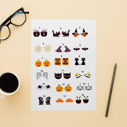 Ceramic Halloween Decals, Fusible Enamel Glass Fusing Decal, Waterslide Decal 6005