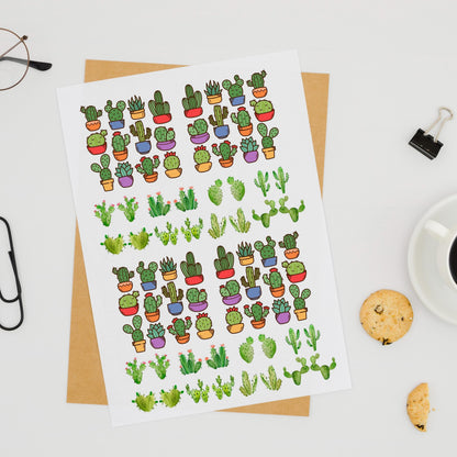 Decals, Cactus Ceramic decals - Enamel Decal - Fusible Decal - Glass Fusing Decal ~ Waterslide Decal 7005