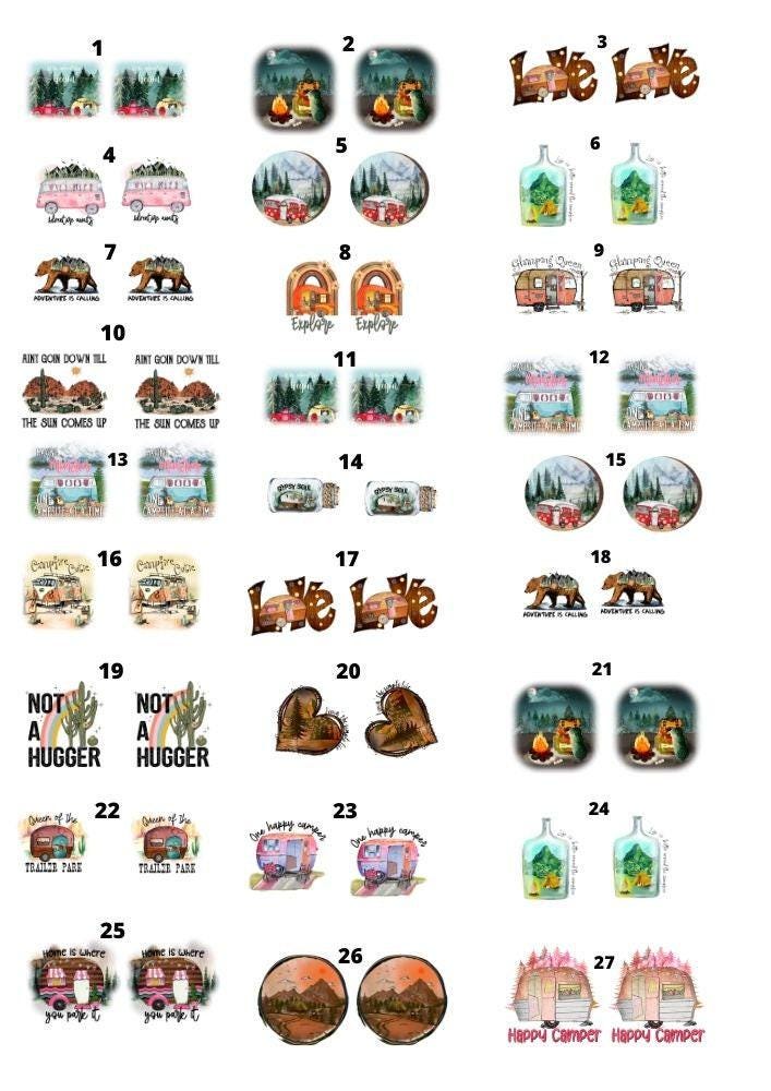Decals, Camping - Ceramic decals - Enamel Decal - Fusible Decal - Glass Fusing Decal ~ Waterslide Decal 4019