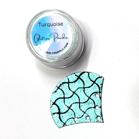 Turquoise Chameleon Glitter Powder - LEAD FREE - Iridescent Shifting Colors for Art, Enameling, and DIY Projects