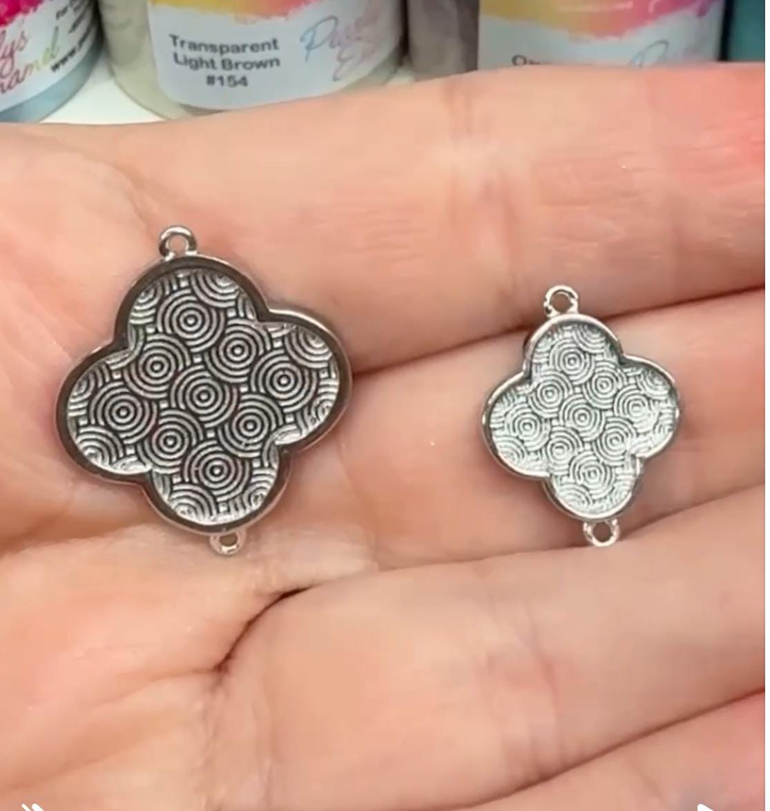 Fine Silver 999 Clover Blanks for Enameling, Just Add Enamel, Jewelry Craft Supplies