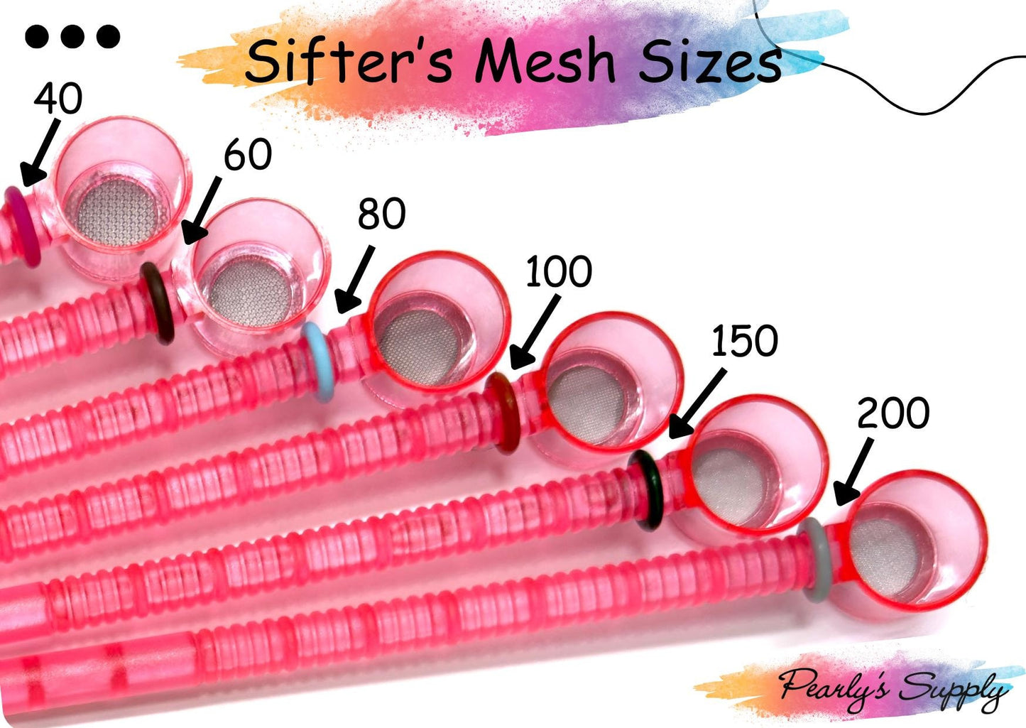 Enameling Sifters for copper/silver/gold enameling, lampwork beads, glass fusing, mesh 40 80 100 150 200, 0.5", 0.75", 1.25"