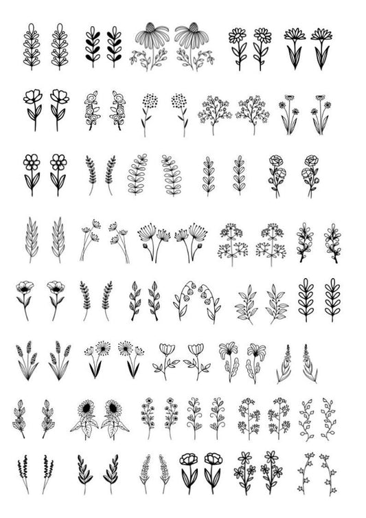 Country Garden Floral & Botanical Decals, Image Transfer, Ceramics and Glass Decals, Waterslide Decals, Enamel Surface Design