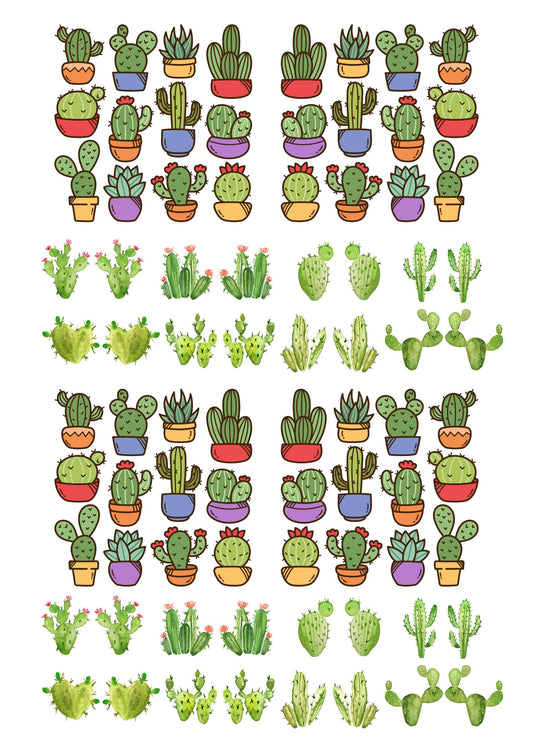 Decals, Cactus Ceramic decals - Enamel Decal - Fusible Decal - Glass Fusing Decal ~ Waterslide Decal 7005