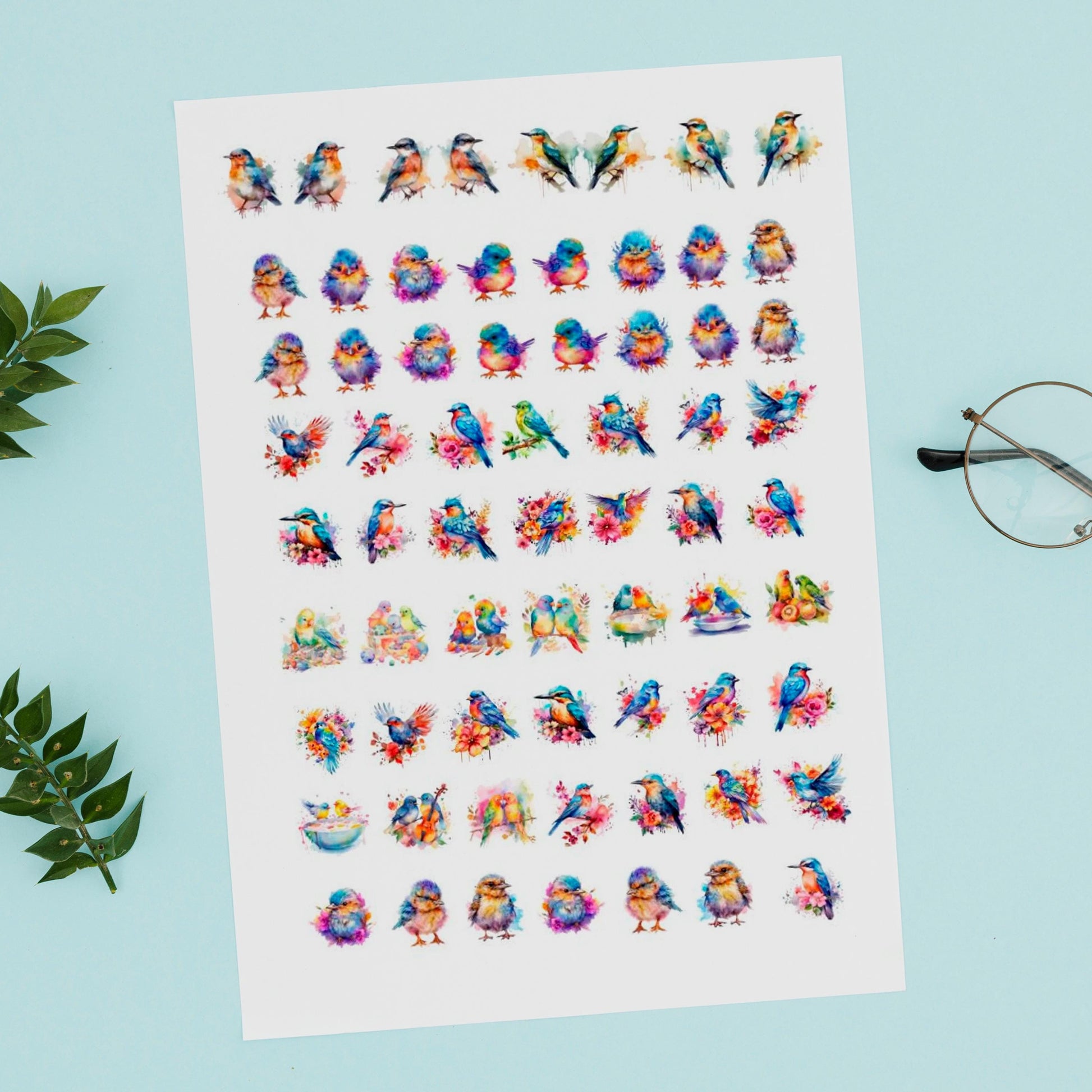 Decals, Birds Ceramic decals - Enamel Decal - Fusible Decal - Glass Fusing Decal ~ Waterslide Decal - 30133