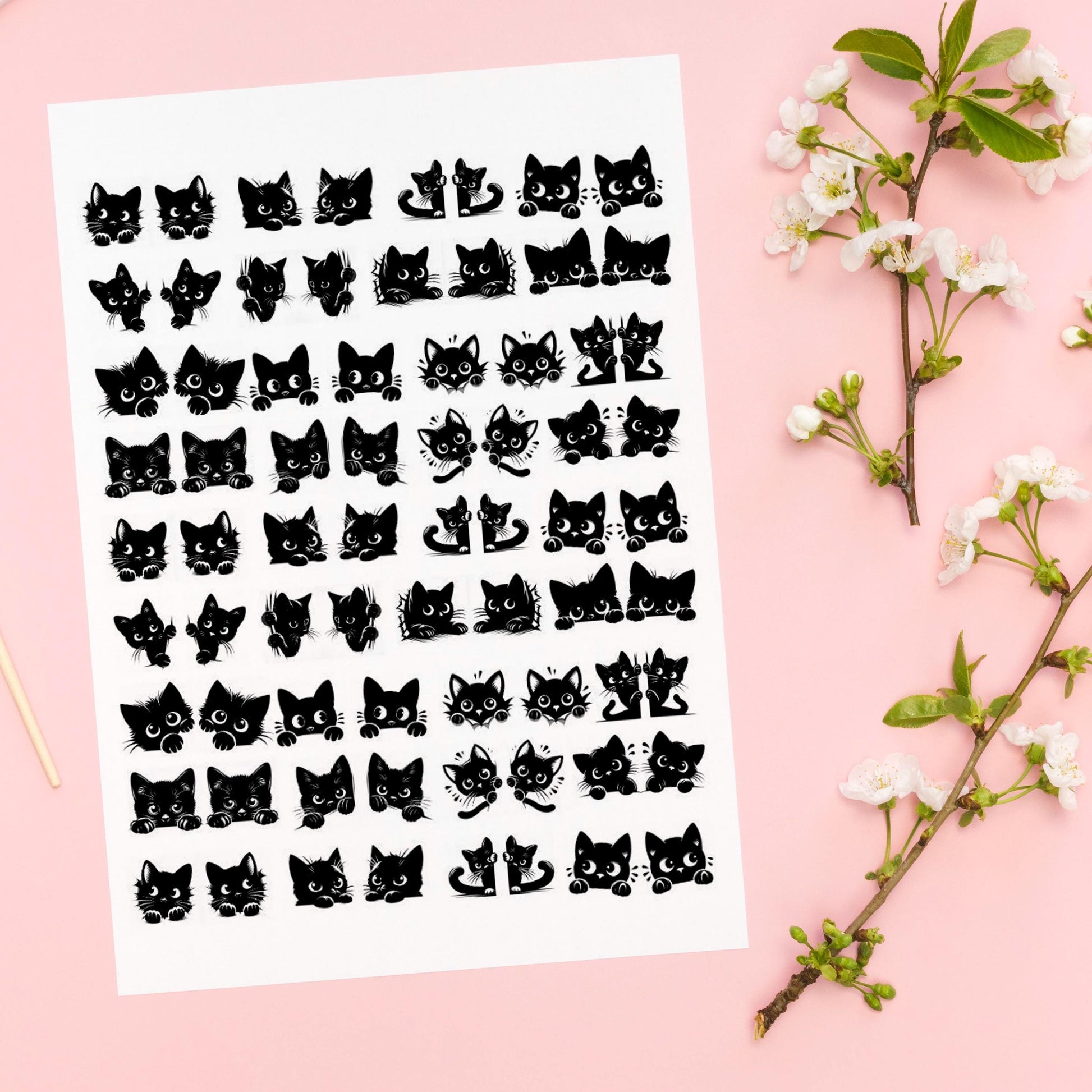 Decals, Cat Ceramic decals - Enamel Decal - Fusible Decal - Glass Fusing Decal ~ Waterslide Decal 30100