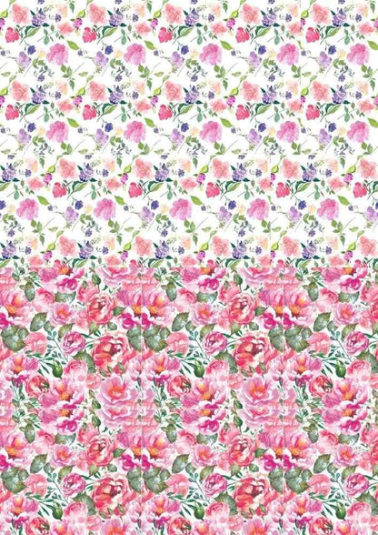 Peony & Botanical Flowers Decals, Ceramic Enamel Decal, Glass Fusible Decal, Waterslide Transfer Decal - 4010