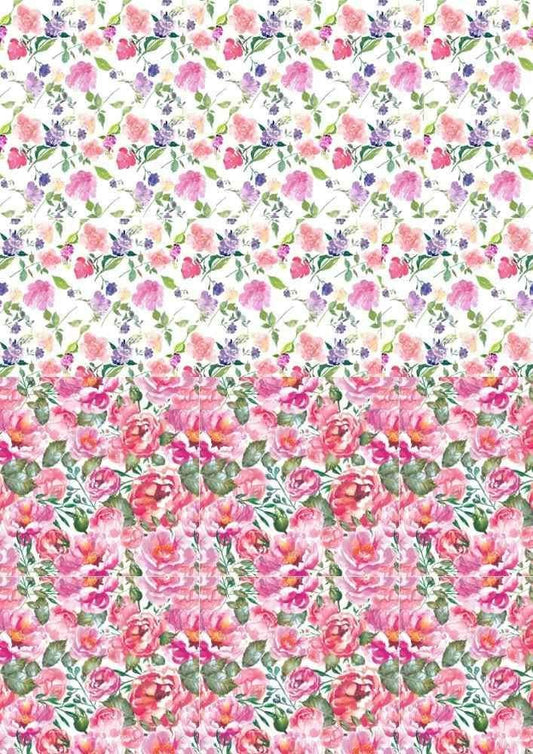 Peony & Botanical Flowers Decals, Ceramic Enamel Decal, Glass Fusible Decal, Waterslide Transfer Decal - 4010