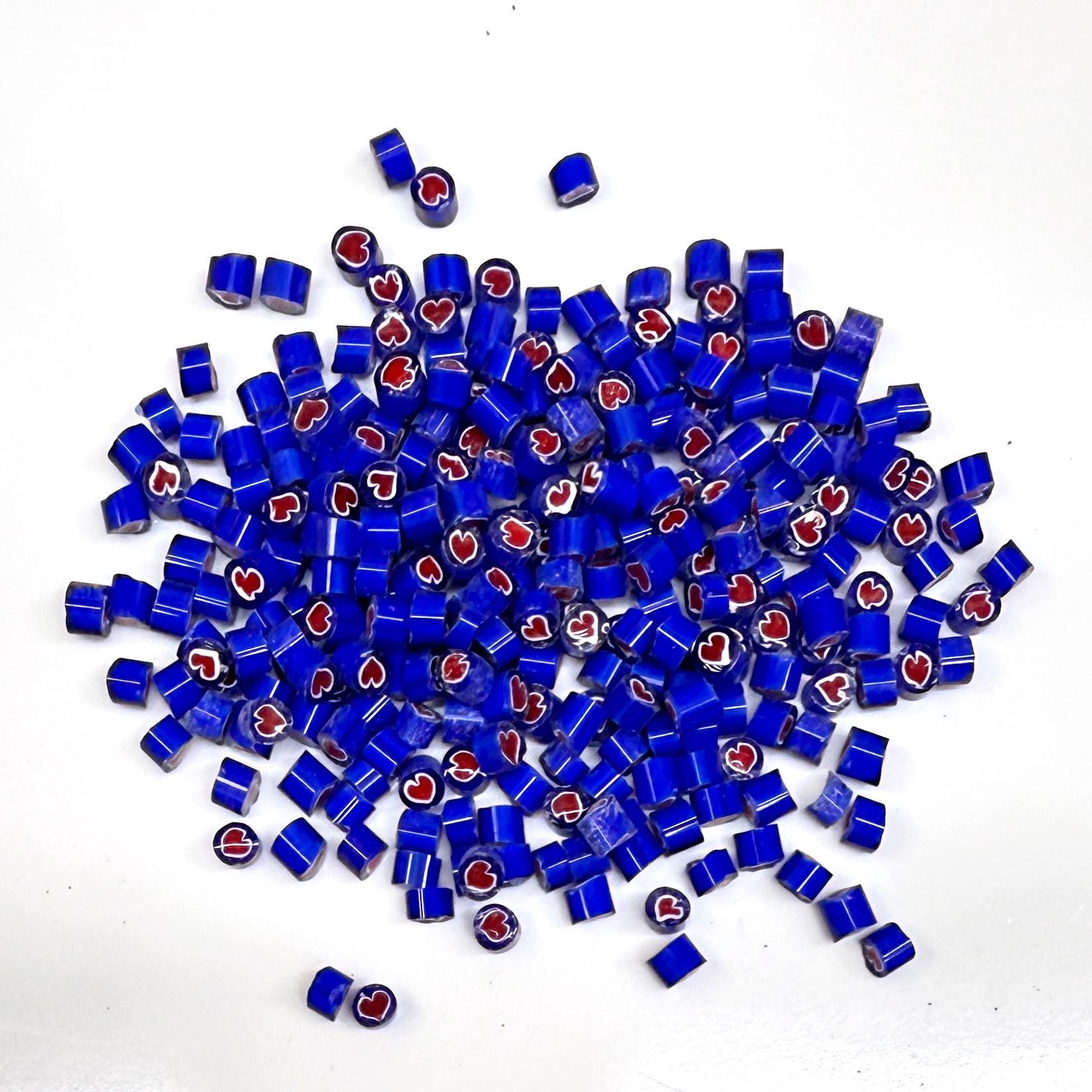 Glass Murrini – 1oz (28g) Mixed Slices | COE 104 | Lampwork, Enameling, Fusing, Jewelry Supplies - M602 - between 90-140 pcs 4-5mm