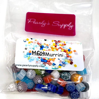 Glass Murrini – 1oz (28g) Mixed Slices | COE 104 | Lampwork, Enameling, Fusing, Jewelry Supplies - M604 - between 90-140 pcs 6-8mm