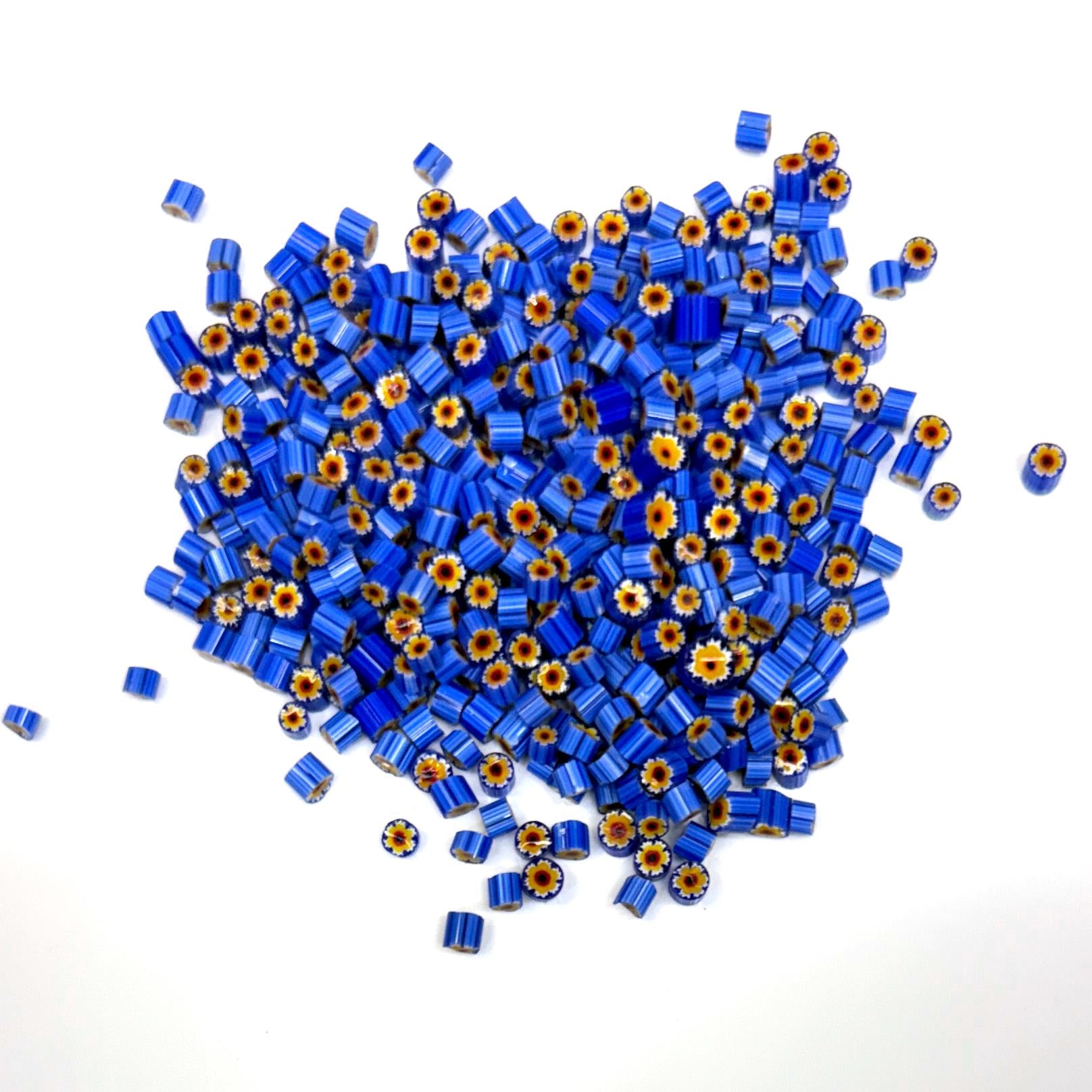 Glass Murrini – 1oz (28g) Mixed Slices | COE 104 | Lampwork, Enameling, Fusing, Jewelry Supplies - M607 - between 90-140 pcs 3-4mm