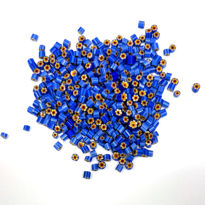 Glass Murrini – 1oz (28g) Mixed Slices | COE 104 | Lampwork, Enameling, Fusing, Jewelry Supplies - M607 - between 90-140 pcs 3-4mm