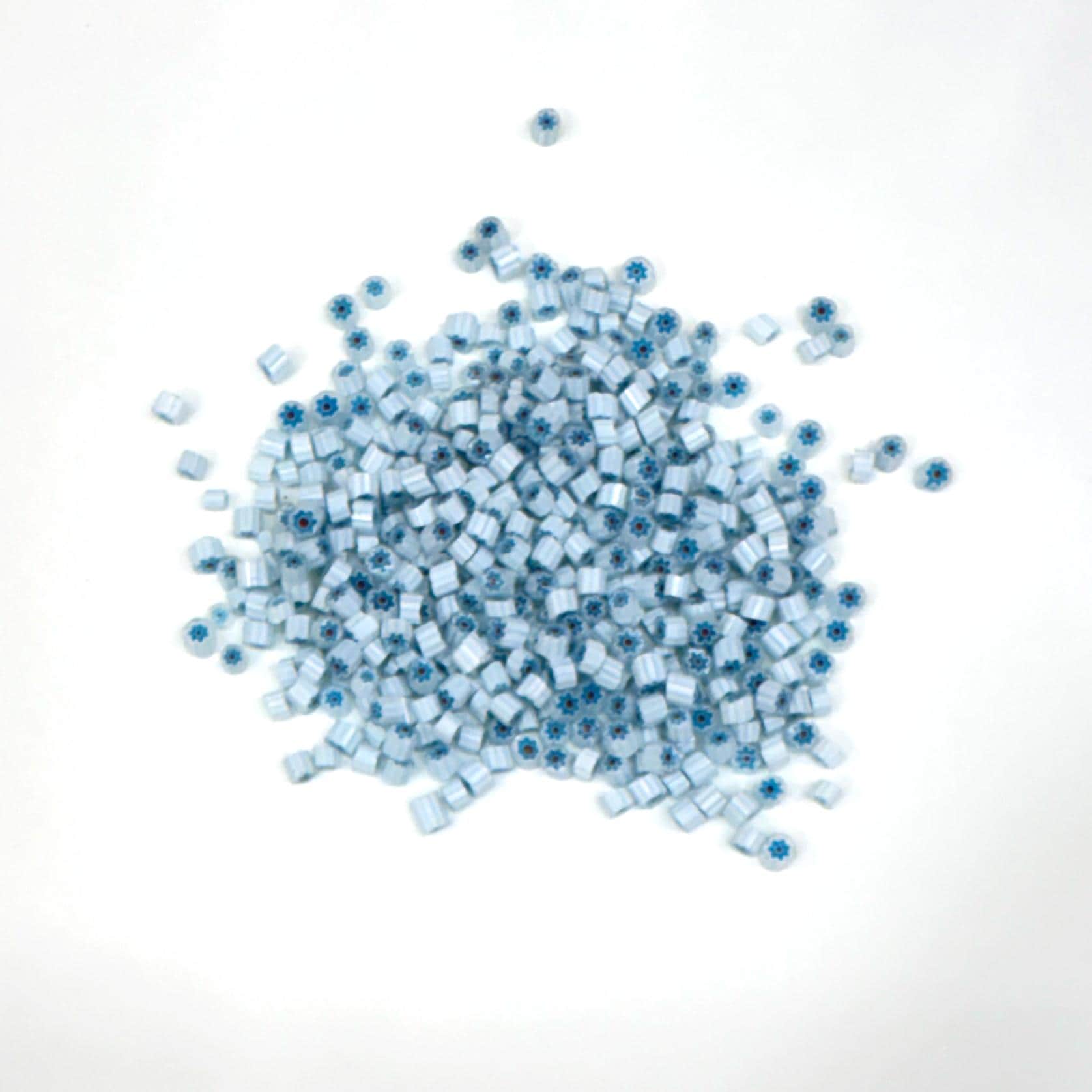 Glass Murrini – 1oz (28g) Mixed Slices | COE 104 | Lampwork, Enameling, Fusing, Jewelry Supplies - M610 - between 90-140 pcs 3-4mm