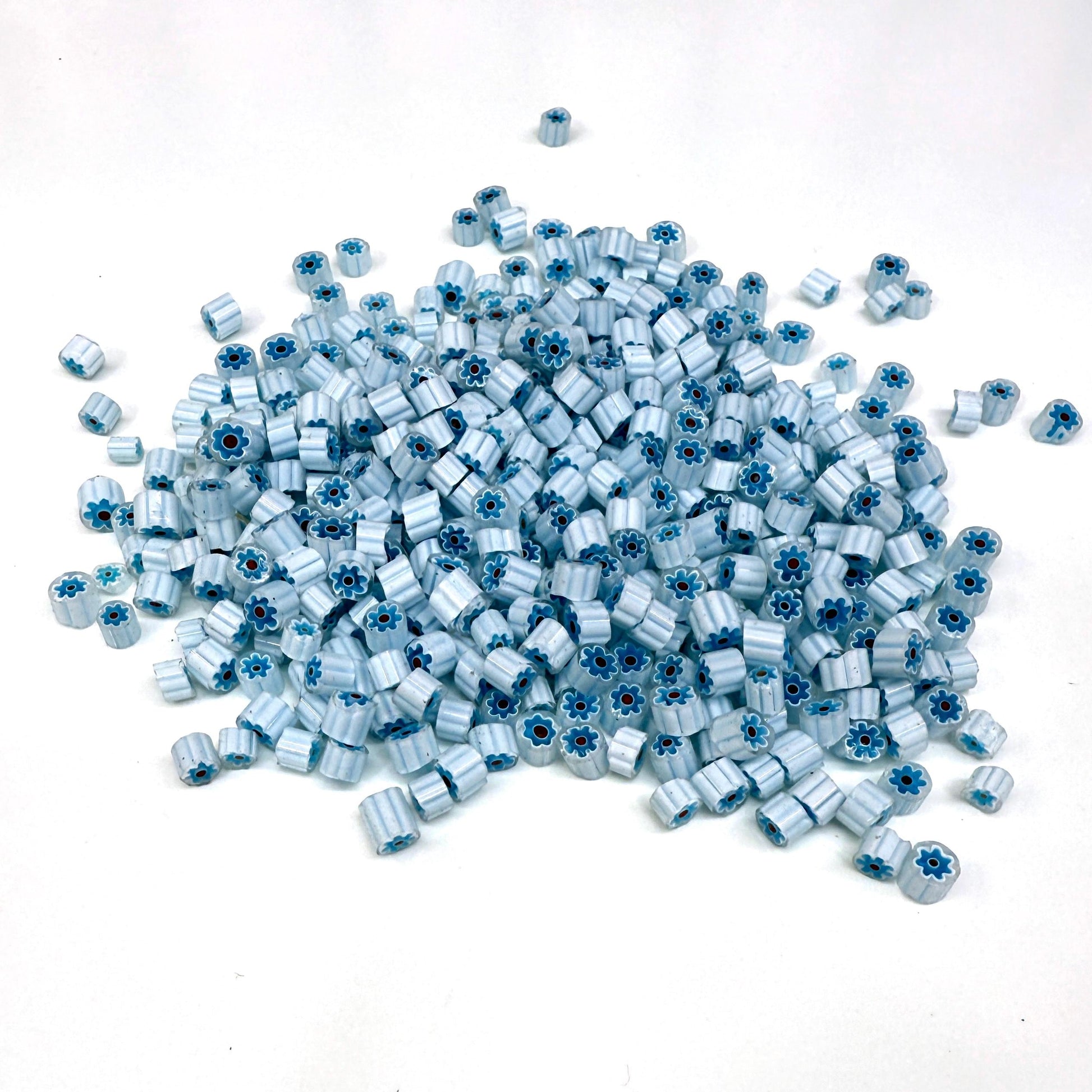 Glass Murrini – 1oz (28g) Mixed Slices | COE 104 | Lampwork, Enameling, Fusing, Jewelry Supplies - M610 - between 90-140 pcs 3-4mm