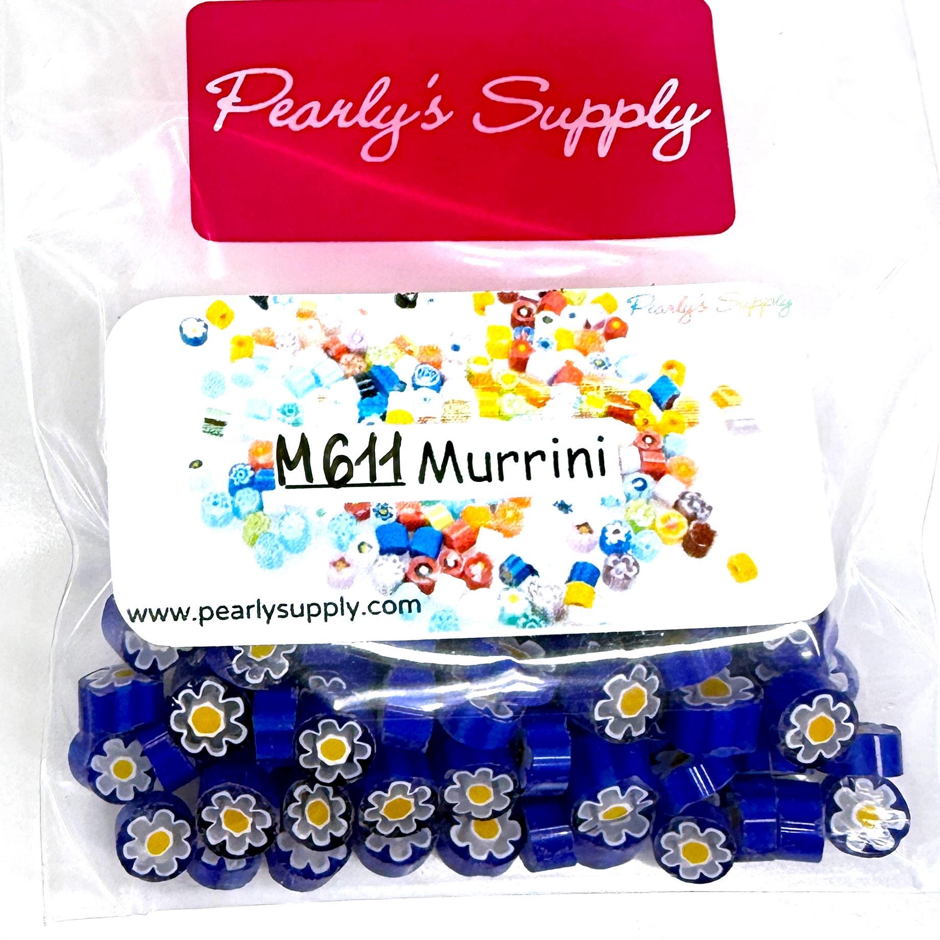 Glass Murrini – 1oz (28g) Mixed Slices | COE 104 | Lampwork, Enameling, Fusing, Jewelry Supplies - M611 - between 90-140 pcs 5-6mm