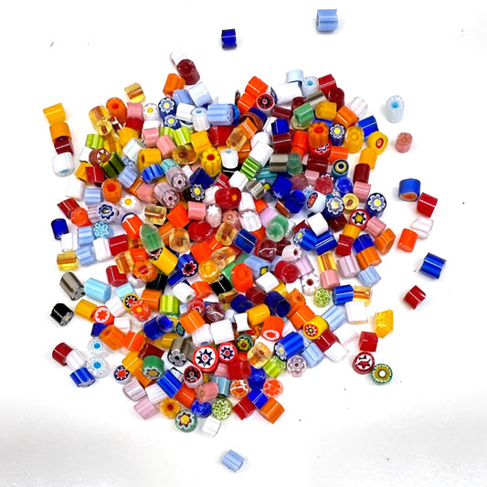 Glass Murrini – 1oz (28g) | COE 104 | Lampwork, Enameling, Fusing, Jewelry Supplies - M618 - between 90-140 pcs 4-5mm