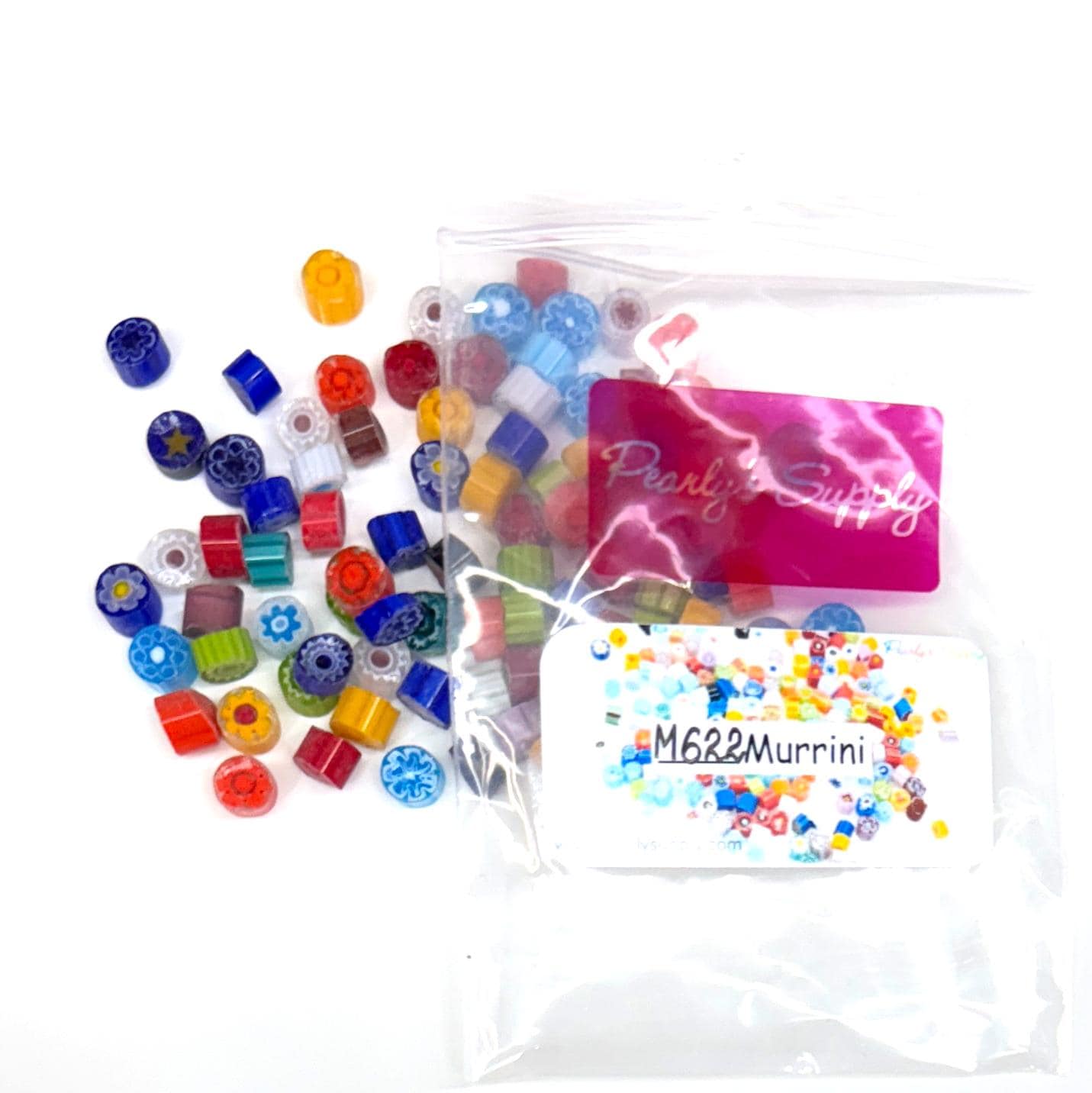 Glass Murrini – 1oz (28g) | COE 104 | Lampwork, Enameling, Fusing, Jewelry Supplies - M622- between 90-140 pcs 6-7mm