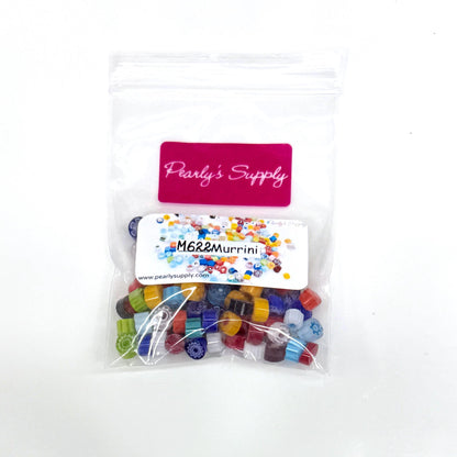 Glass Murrini – 1oz (28g) | COE 104 | Lampwork, Enameling, Fusing, Jewelry Supplies - M622- between 90-140 pcs 6-7mm