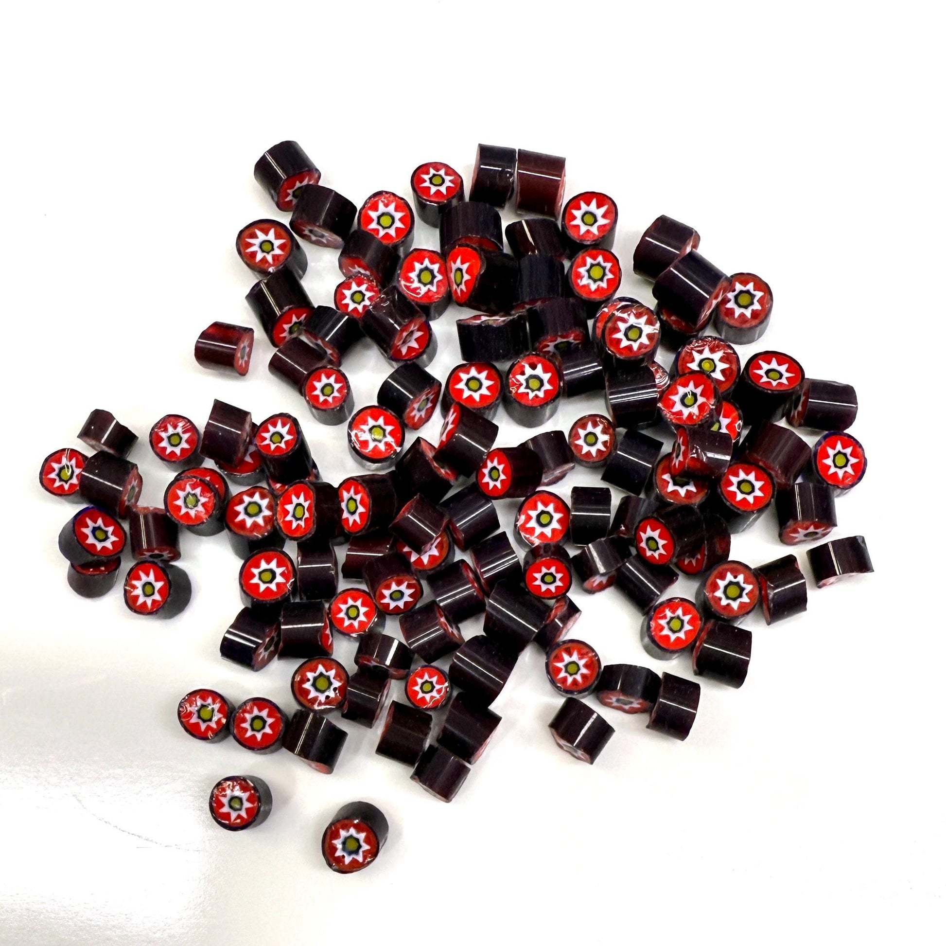 Glass Murrini – 1oz (28g) | COE 104 | Lampwork, Enameling, Fusing, Jewelry Supplies - M626- between 90-140 pcs 5-6mm