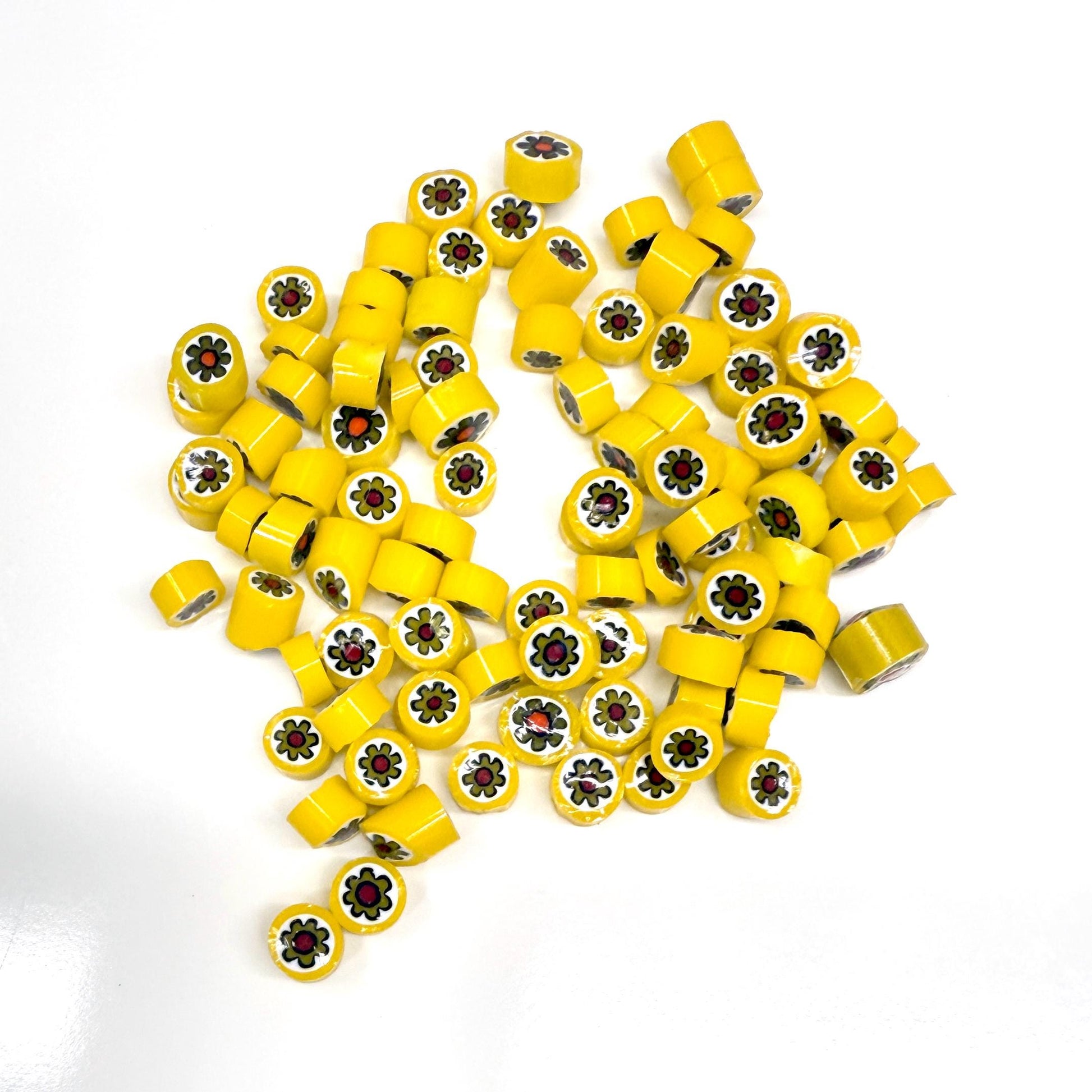 Glass Murrini – 1oz (28g) | COE 104 | Lampwork, Enameling, Fusing, Jewelry Supplies - M627- between 90-140 pcs 6-7mm