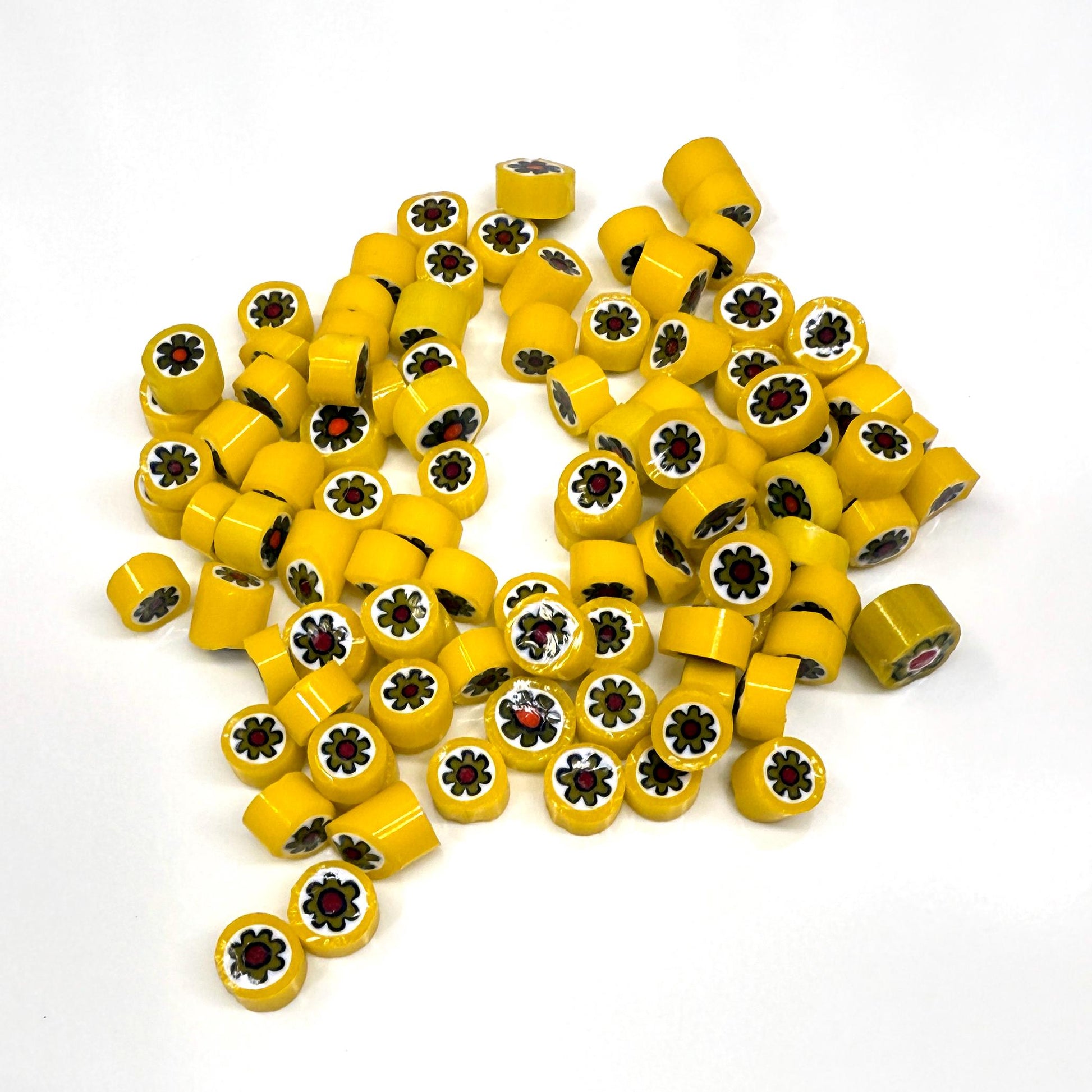 Glass Murrini – 1oz (28g) | COE 104 | Lampwork, Enameling, Fusing, Jewelry Supplies - M627- between 90-140 pcs 6-7mm