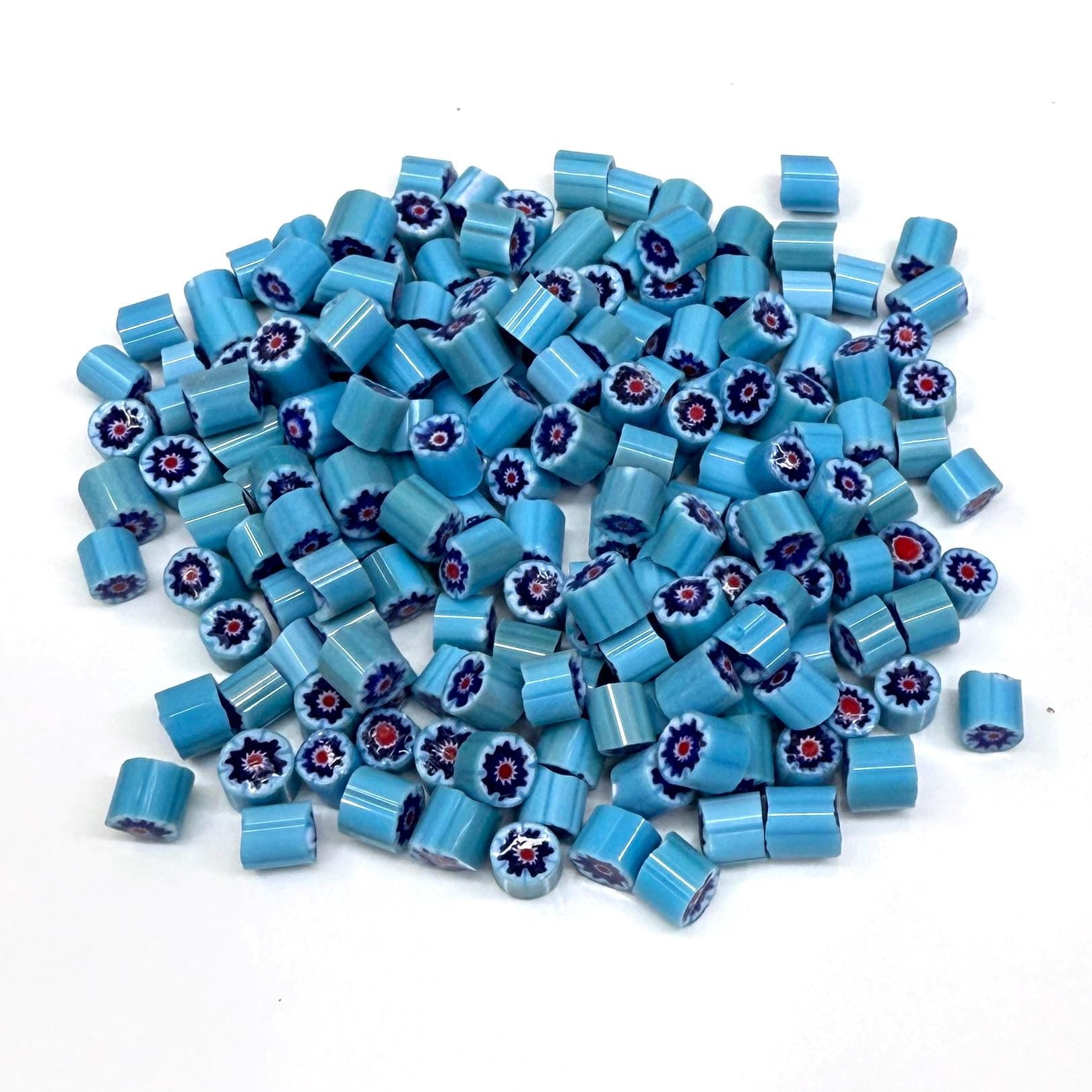 Glass Murrini – 1oz (28g) | COE 104 | Lampwork, Enameling, Fusing, Jewelry Supplies - M628 between 90-140 pcs 3-5mm
