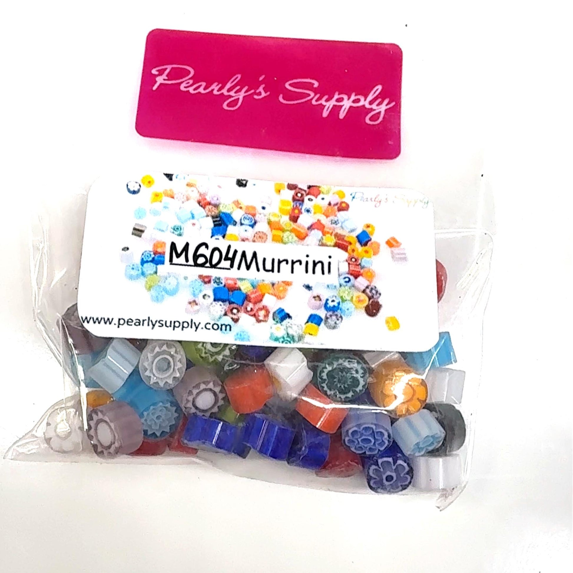 Glass Murrini – 1oz (28g) Mixed Slices | COE 104 | Lampwork, Enameling, Fusing, Jewelry Supplies - M604 - between 90-140 pcs 6-8mm