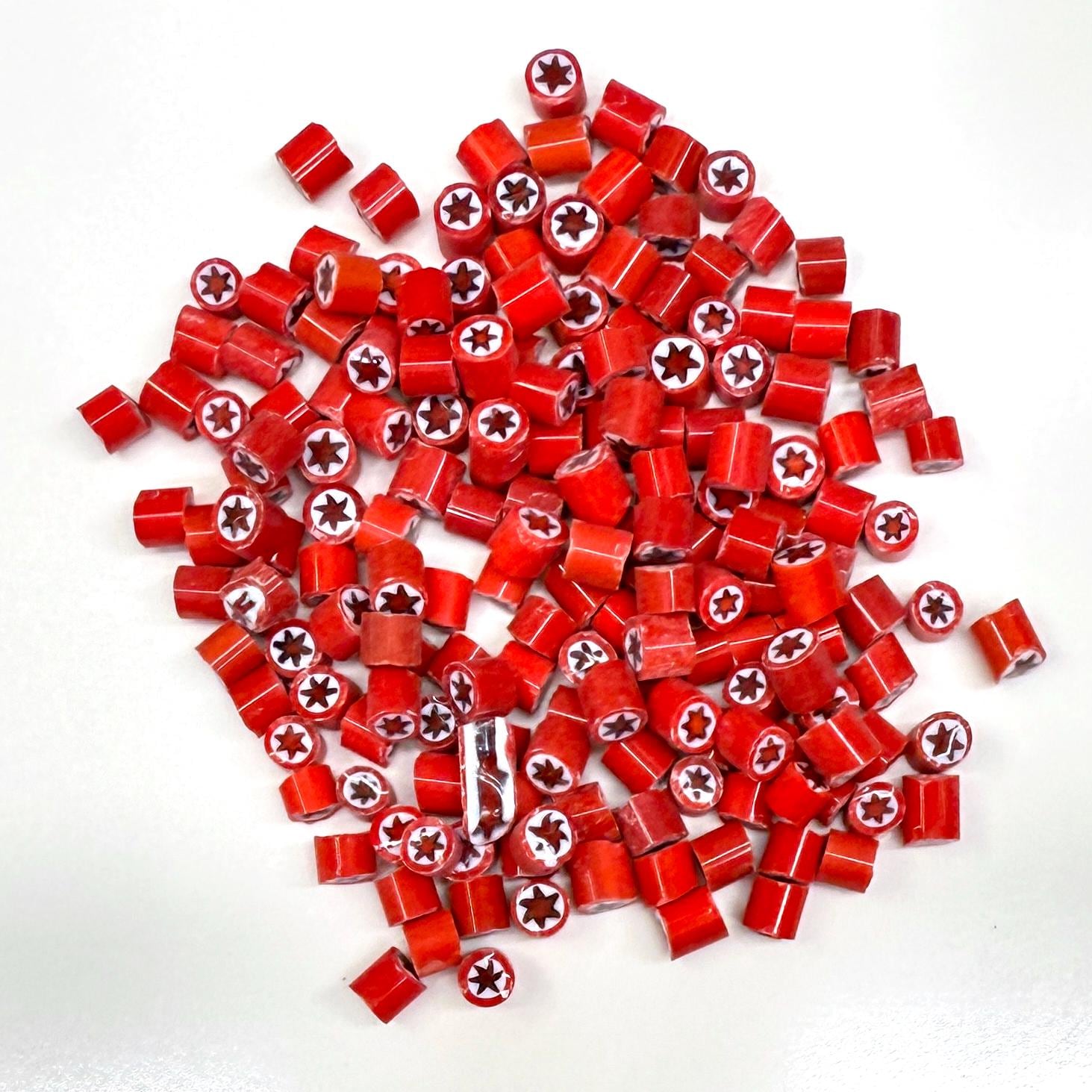 Glass Murrini – 1oz (28g) Mixed Slices | COE 104 | Lampwork, Enameling, Fusing, Jewelry Supplies - M605 - between 90-140 pcs 4-5mm