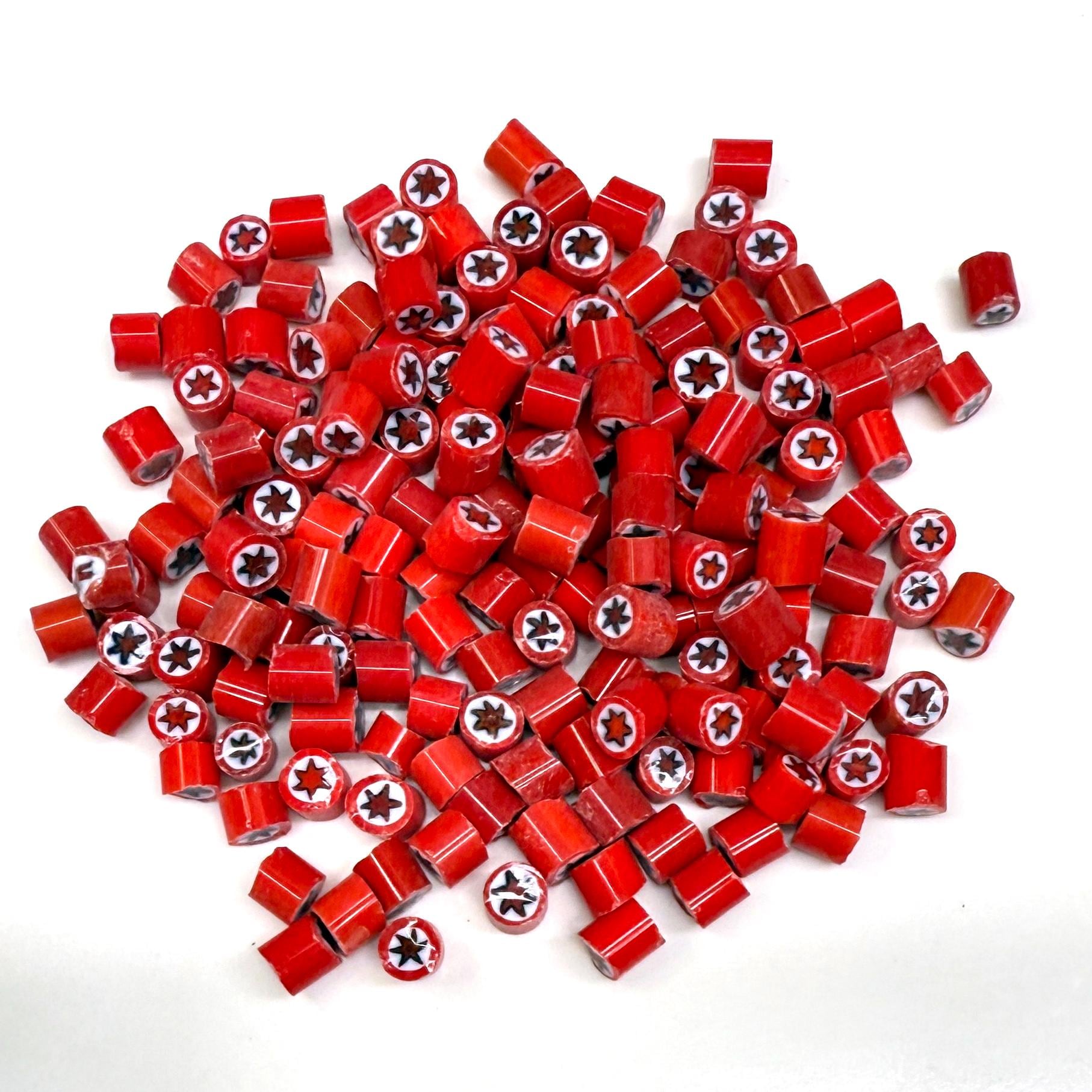 Glass Murrini – 1oz (28g) Mixed Slices | COE 104 | Lampwork, Enameling, Fusing, Jewelry Supplies - M605 - between 90-140 pcs 4-5mm