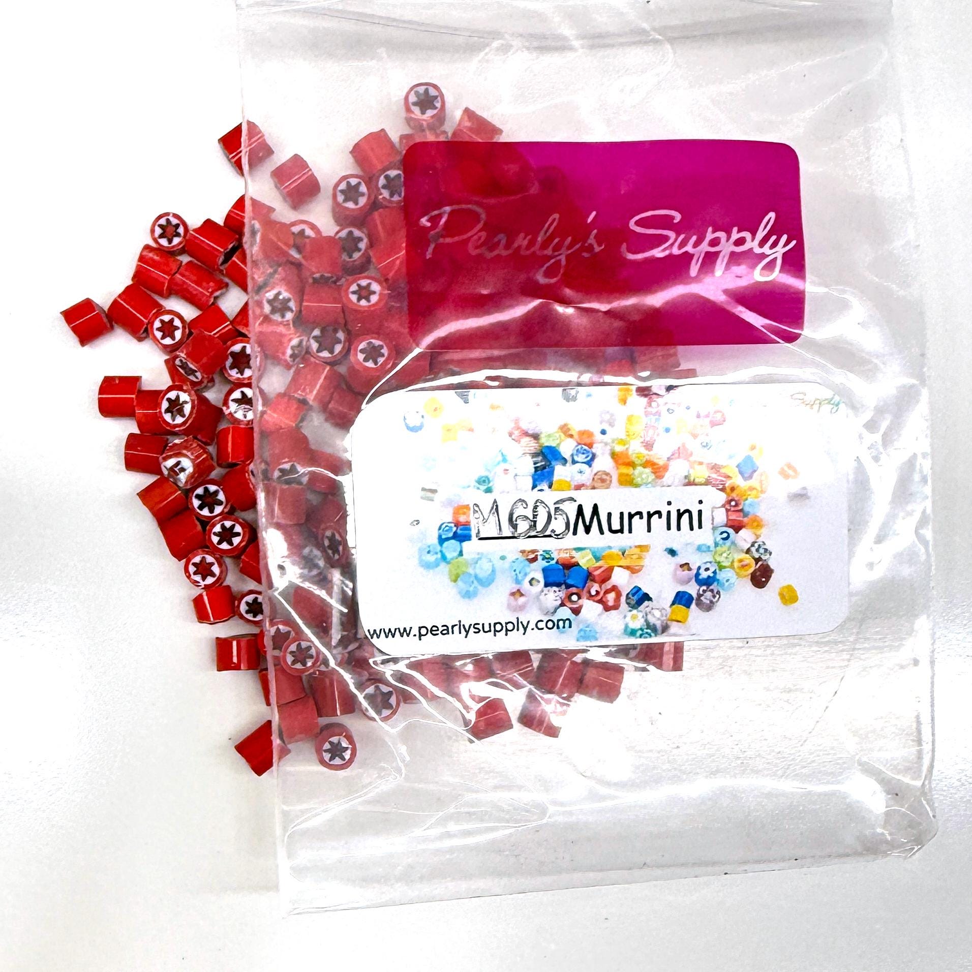 Glass Murrini – 1oz (28g) Mixed Slices | COE 104 | Lampwork, Enameling, Fusing, Jewelry Supplies - M605 - between 90-140 pcs 4-5mm