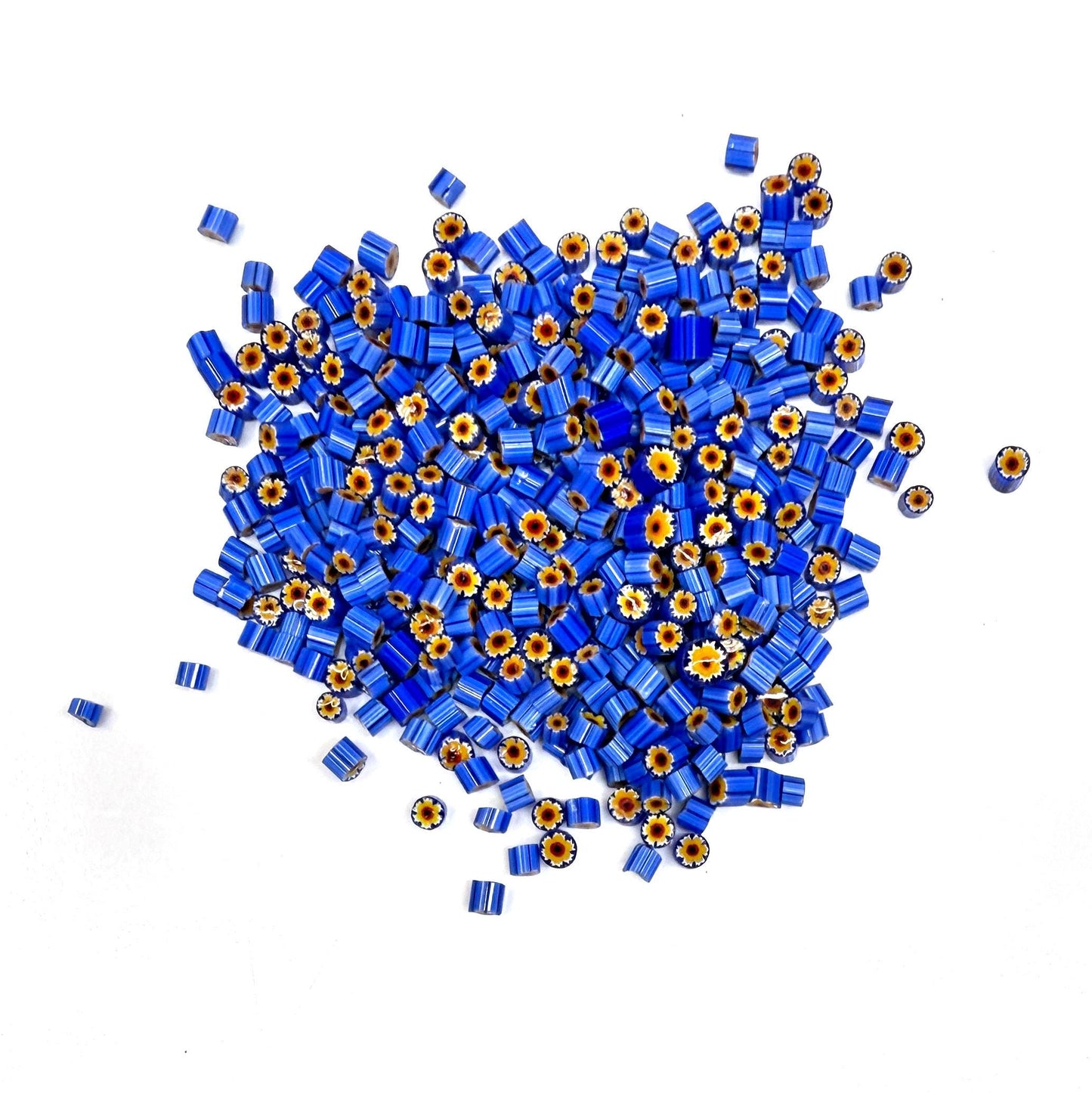 Glass Murrini – 1oz (28g) Mixed Slices | COE 104 | Lampwork, Enameling, Fusing, Jewelry Supplies - M607 - between 90-140 pcs 3-4mm
