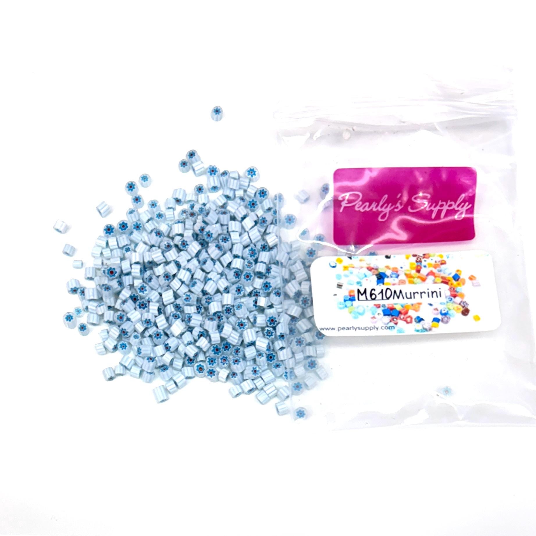 Glass Murrini – 1oz (28g) Mixed Slices | COE 104 | Lampwork, Enameling, Fusing, Jewelry Supplies - M610 - between 90-140 pcs 3-4mm