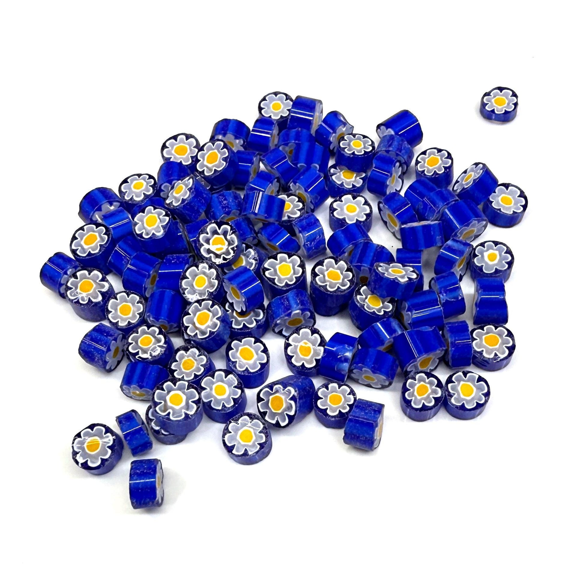 Glass Murrini – 1oz (28g) Mixed Slices | COE 104 | Lampwork, Enameling, Fusing, Jewelry Supplies - M611 - between 90-140 pcs 5-6mm