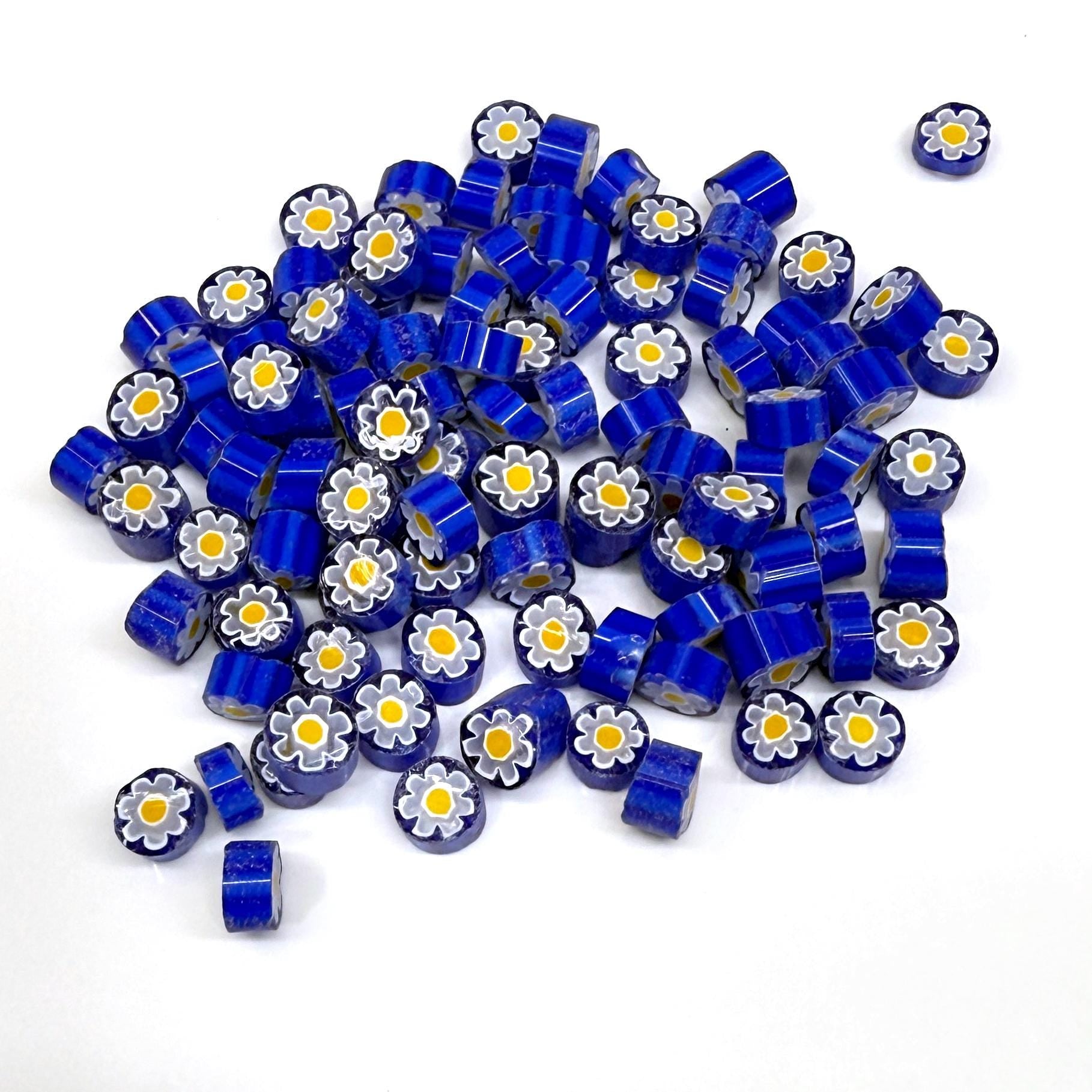 Glass Murrini – 1oz (28g) Mixed Slices | COE 104 | Lampwork, Enameling, Fusing, Jewelry Supplies - M611 - between 90-140 pcs 5-6mm