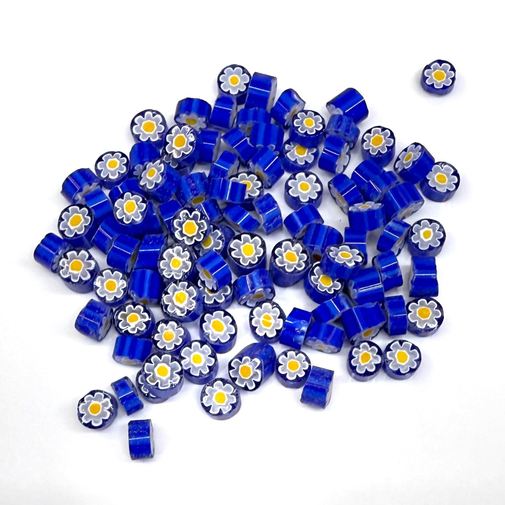 Glass Murrini – 1oz (28g) Mixed Slices | COE 104 | Lampwork, Enameling, Fusing, Jewelry Supplies - M611 - between 90-140 pcs 5-6mm