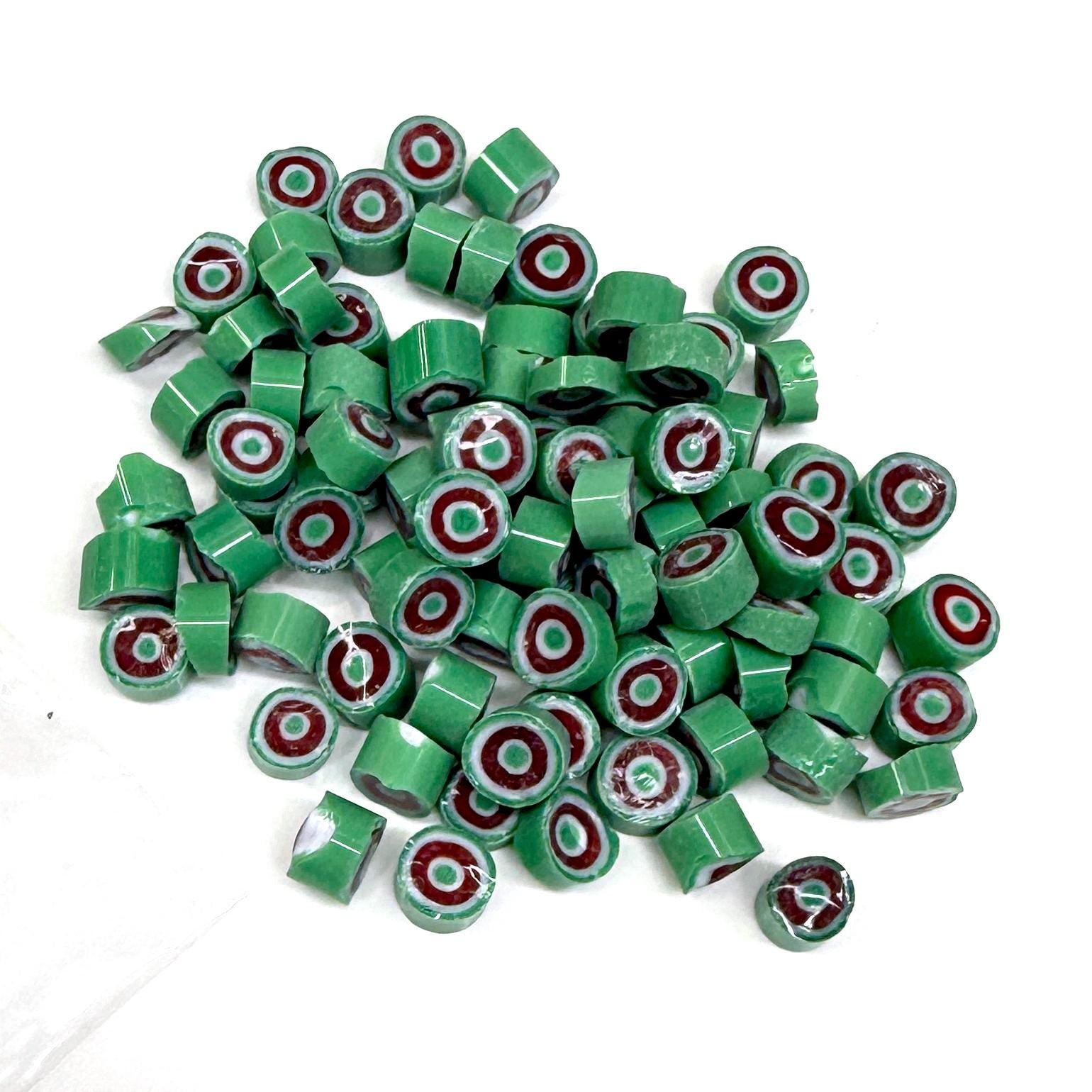 Glass Murrini – 1oz (28g) | COE 104 | Lampwork, Enameling, Fusing, Jewelry Supplies - M614 - between 90-140 pcs 5-6mm