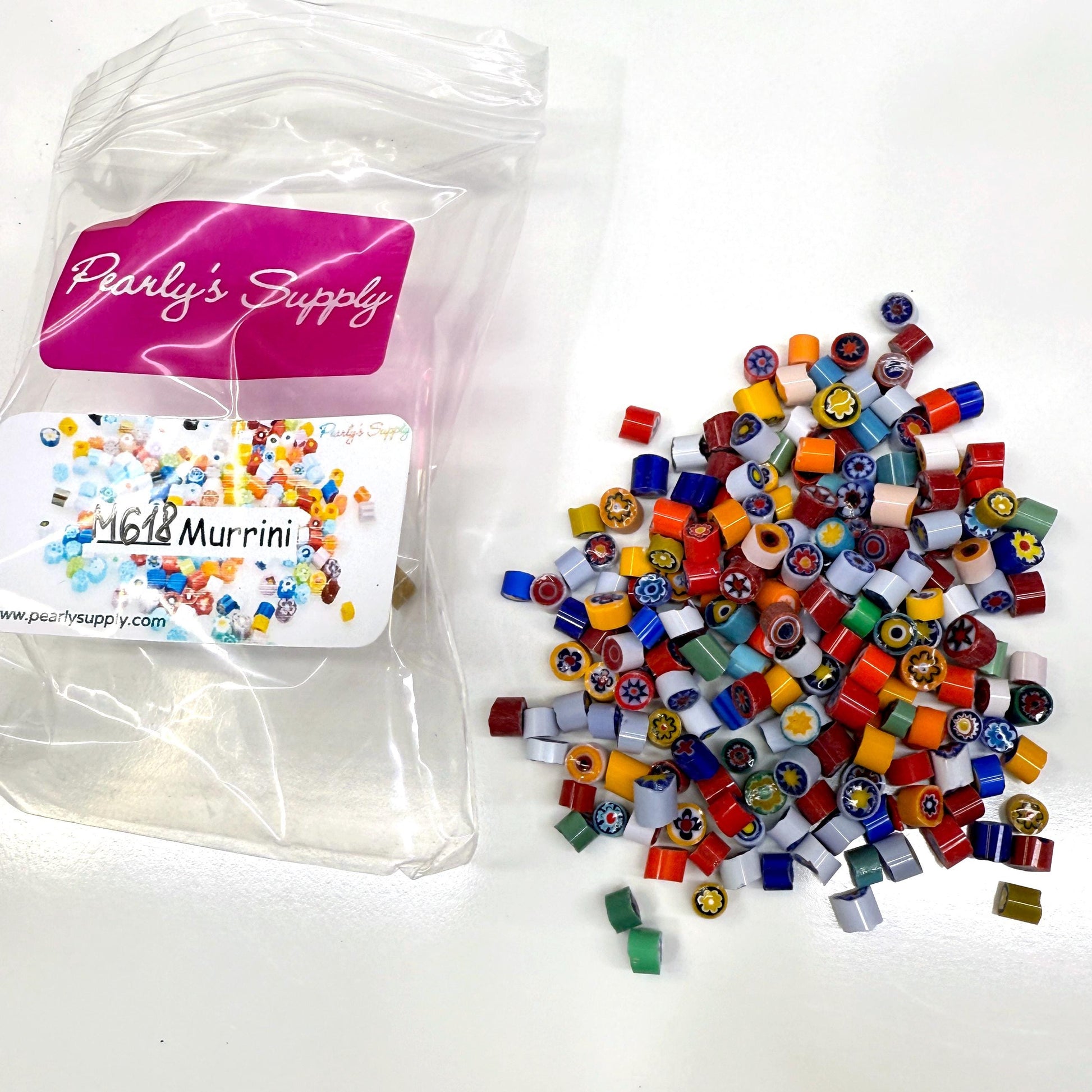 Glass Murrini – 1oz (28g) | COE 104 | Lampwork, Enameling, Fusing, Jewelry Supplies - M618 - between 90-140 pcs 4-5mm